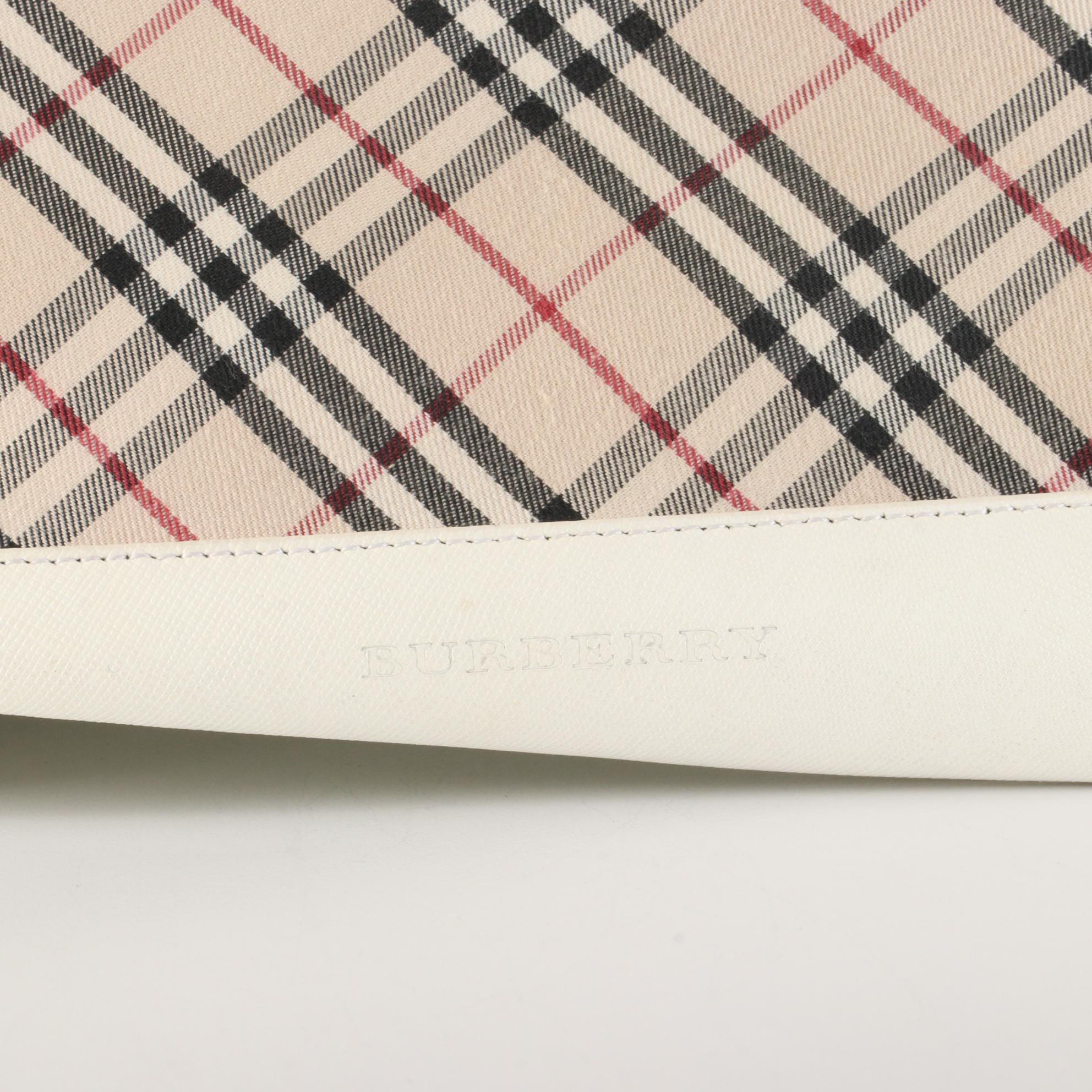 Burberry Nova Check Twill and Leather Shoulder Bag