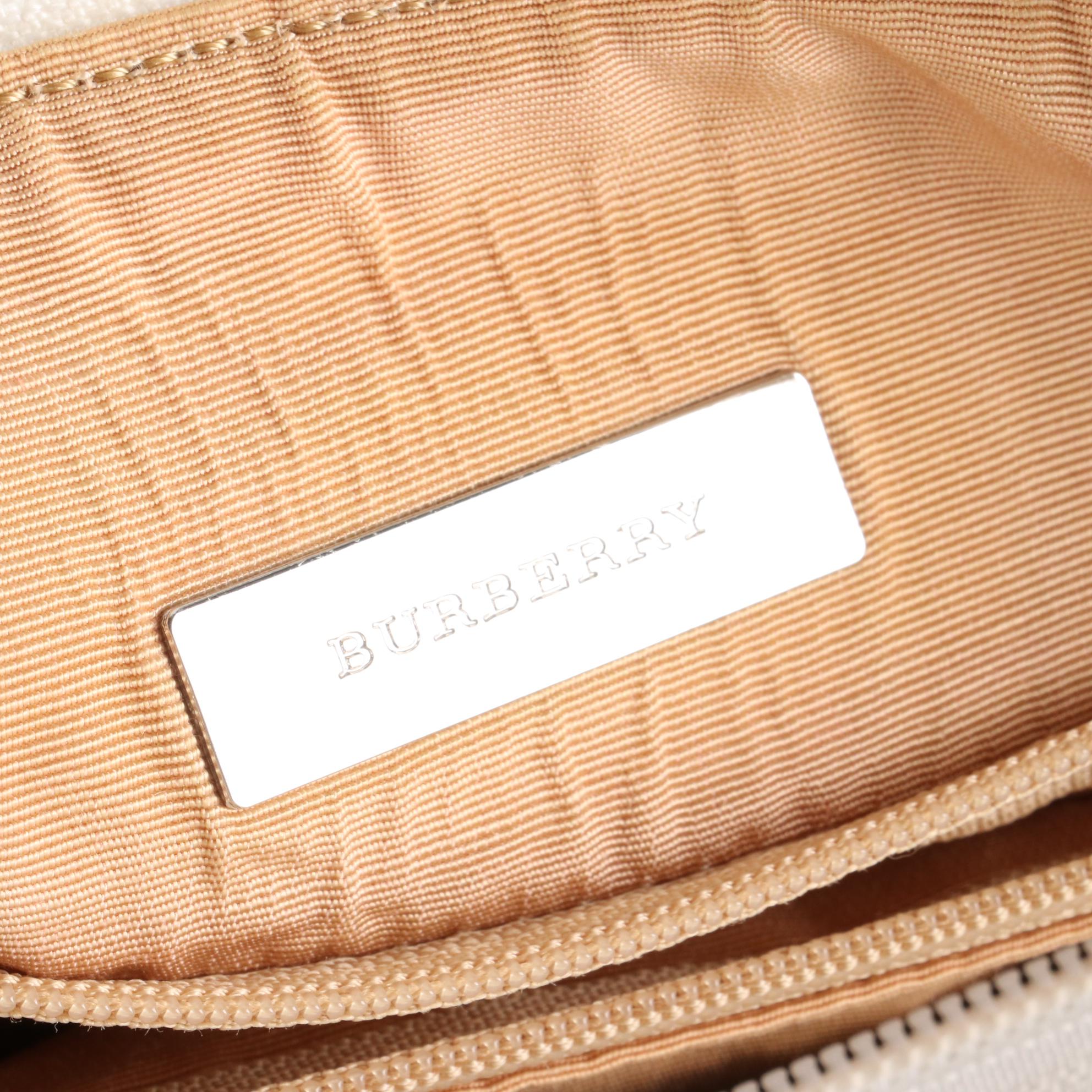 Burberry Nova Check Twill and Leather Shoulder Bag