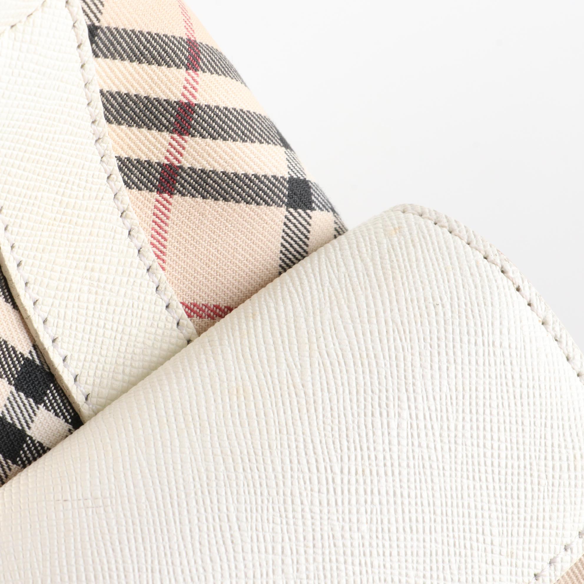 Burberry Nova Check Twill and Leather Shoulder Bag