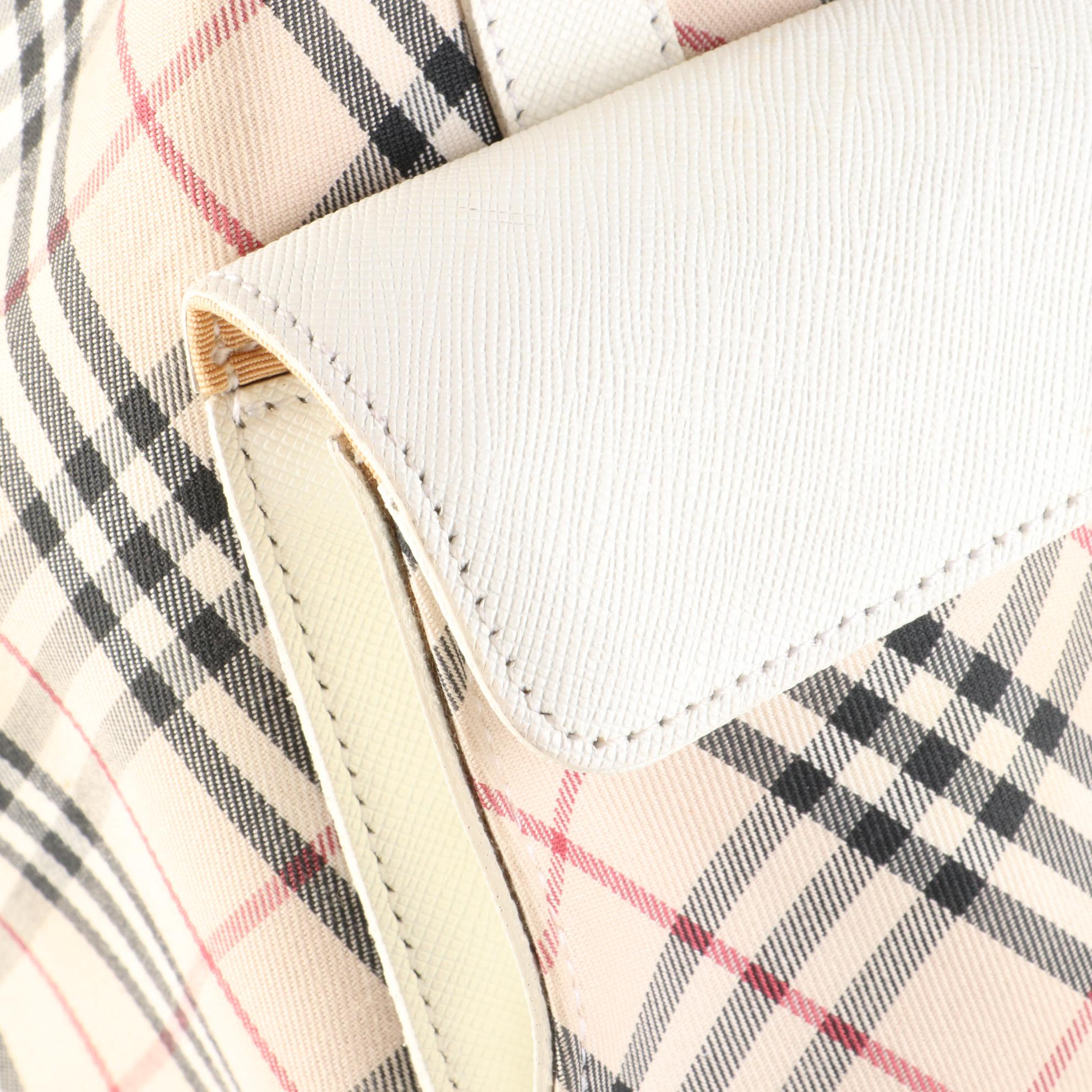 Burberry Nova Check Twill and Leather Shoulder Bag