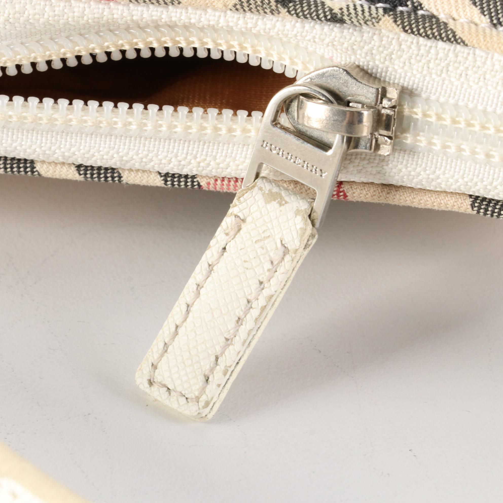 Burberry Nova Check Twill and Leather Shoulder Bag