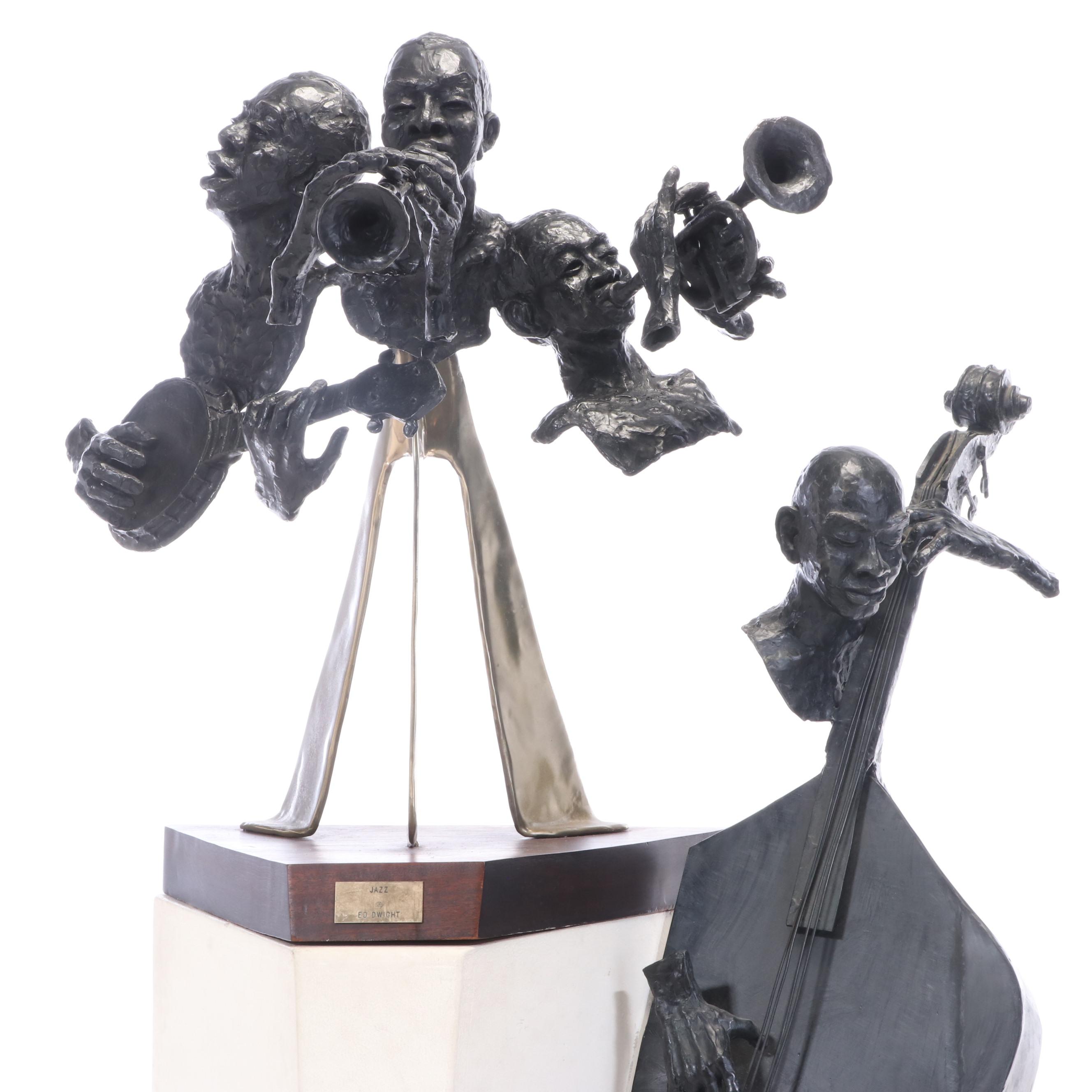 Ed Dwight Large-Scale Bronze Sculpture "Jazz," Late 20th Century