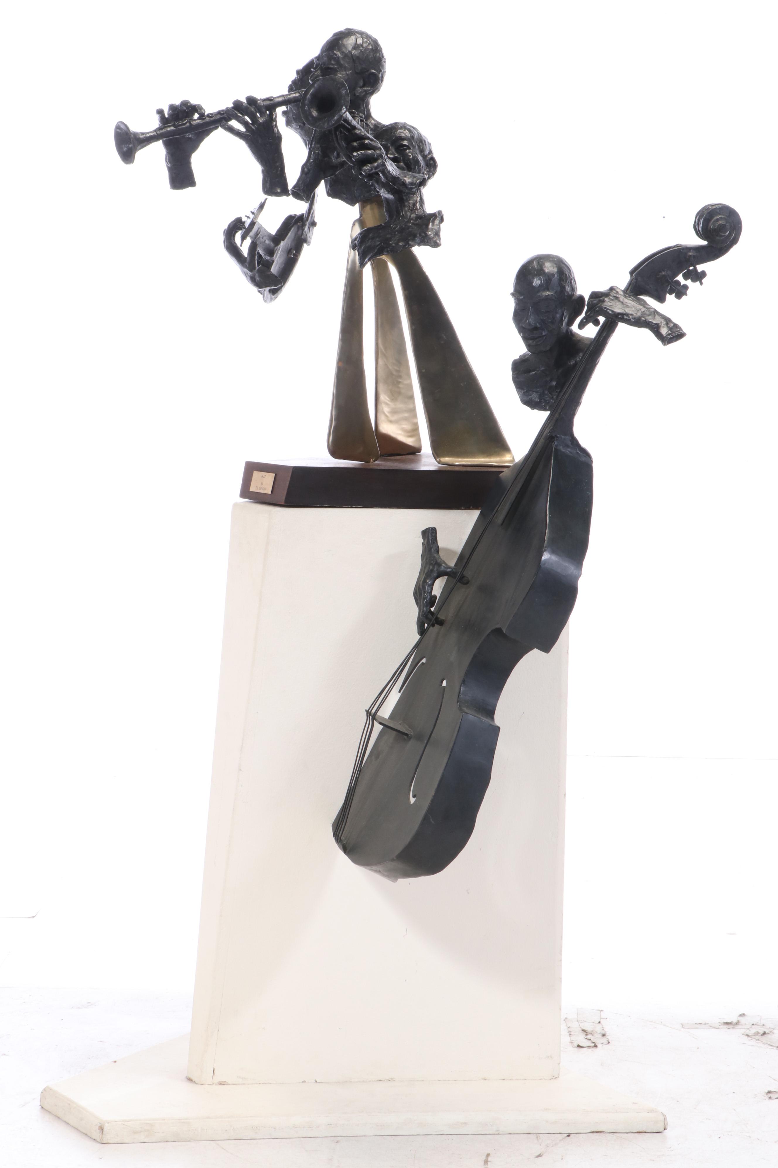 Ed Dwight Large-Scale Bronze Sculpture "Jazz," Late 20th Century