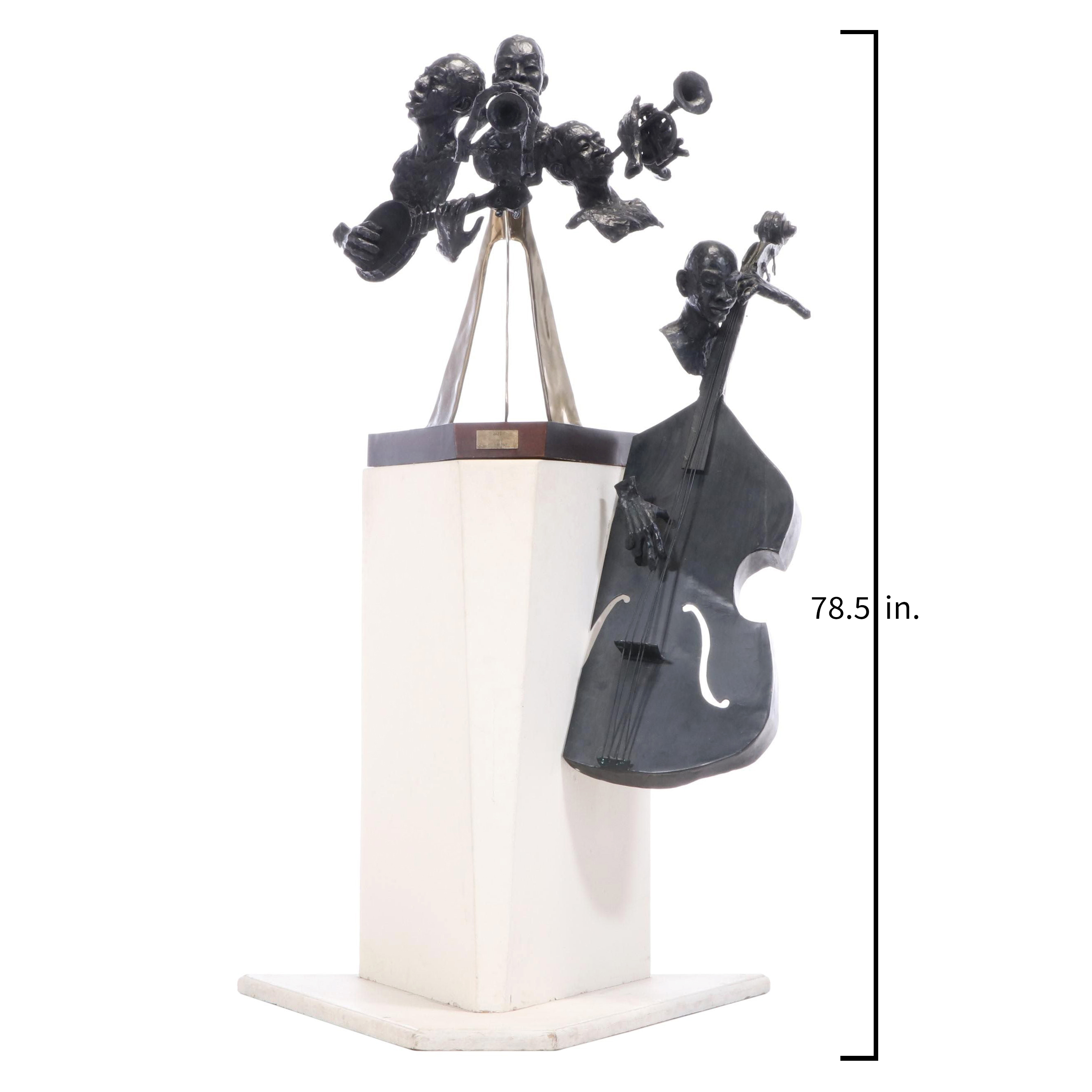 Ed Dwight Large-Scale Bronze Sculpture "Jazz," Late 20th Century