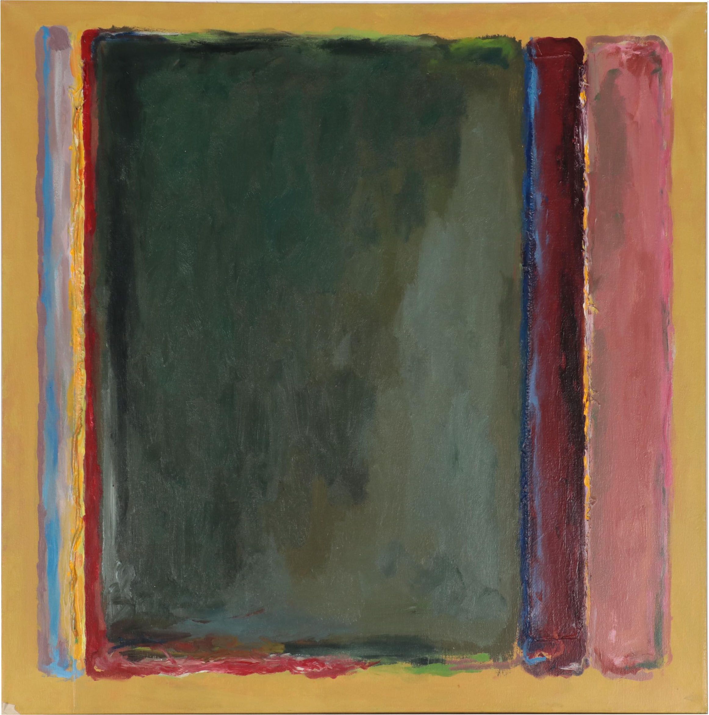 Robert Becker Abstract Acrylic Diptych Painting, 1989