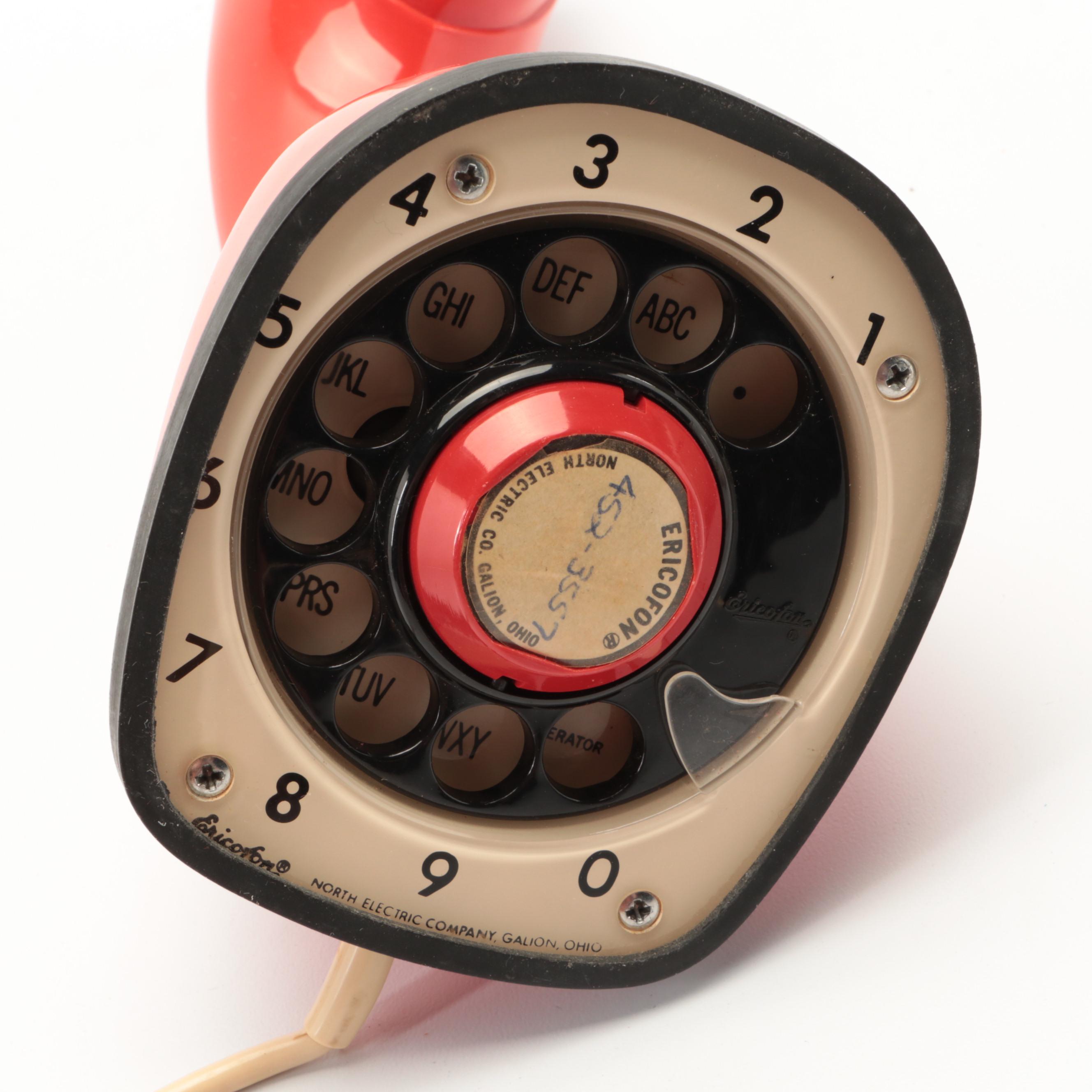 Mid Century Modern Ericcson "Ericofon" Cobra Rotary Telephone