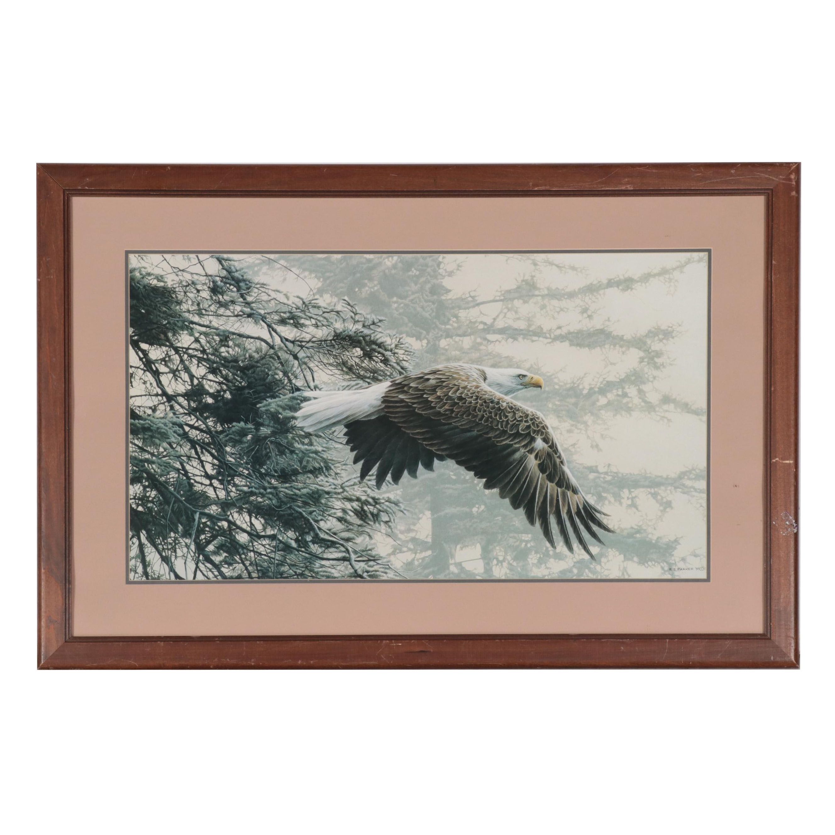 Offset Lithograph After Ron S. Parker "Through the Firs," 1991