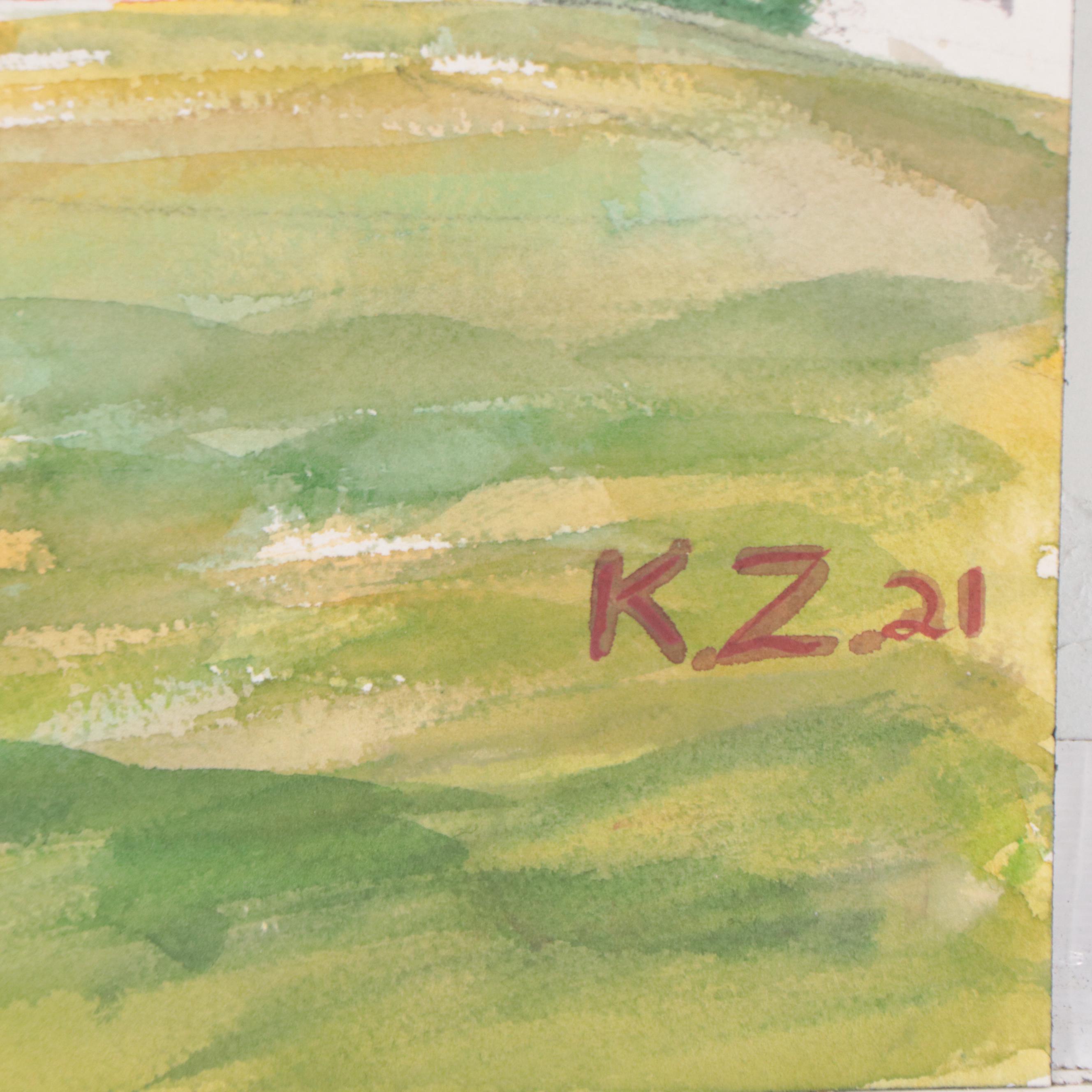 Kathleen Zimbicki Street View Watercolor Painting, 2021