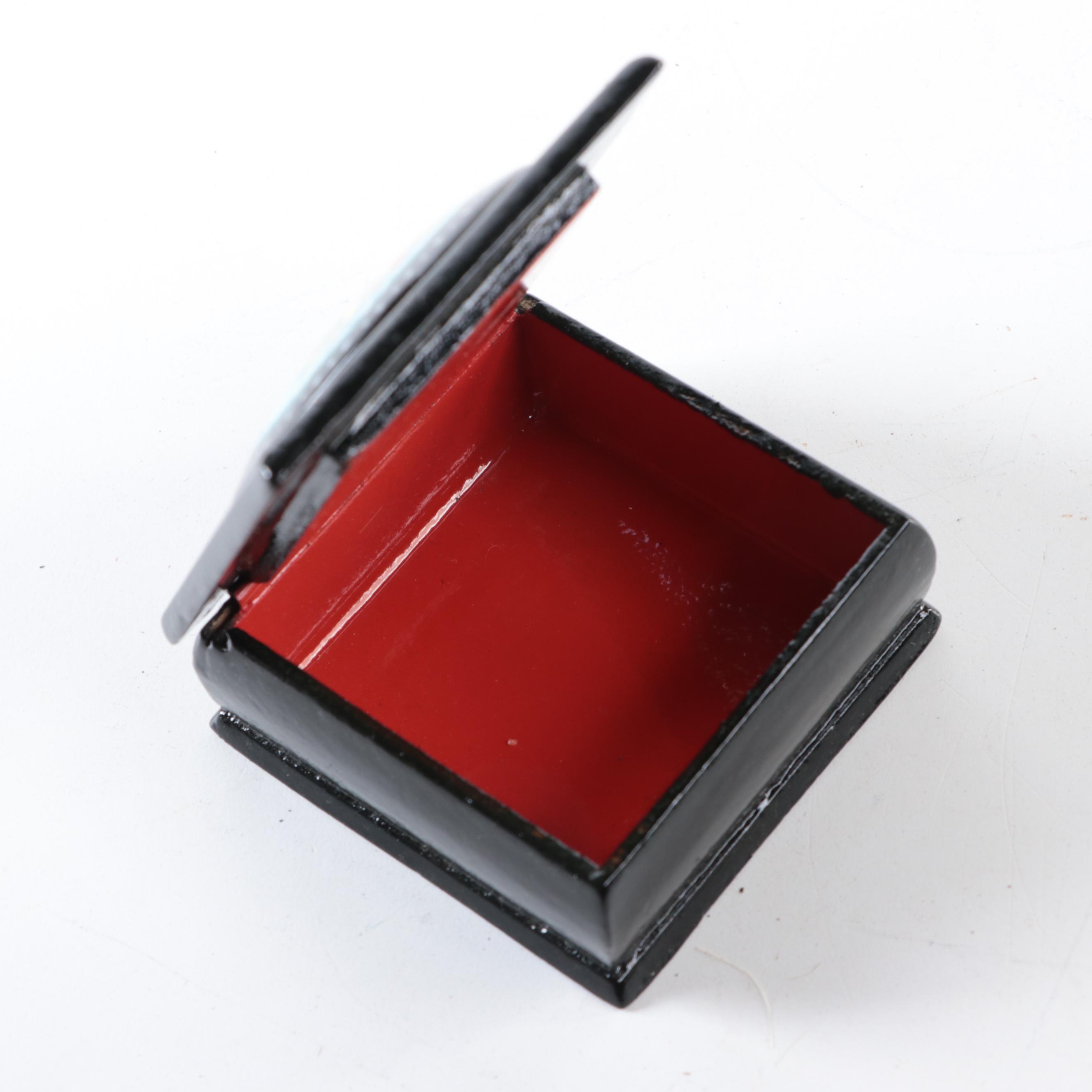 Russian Hand-Painted Lacquered Boxes with Fedoskino