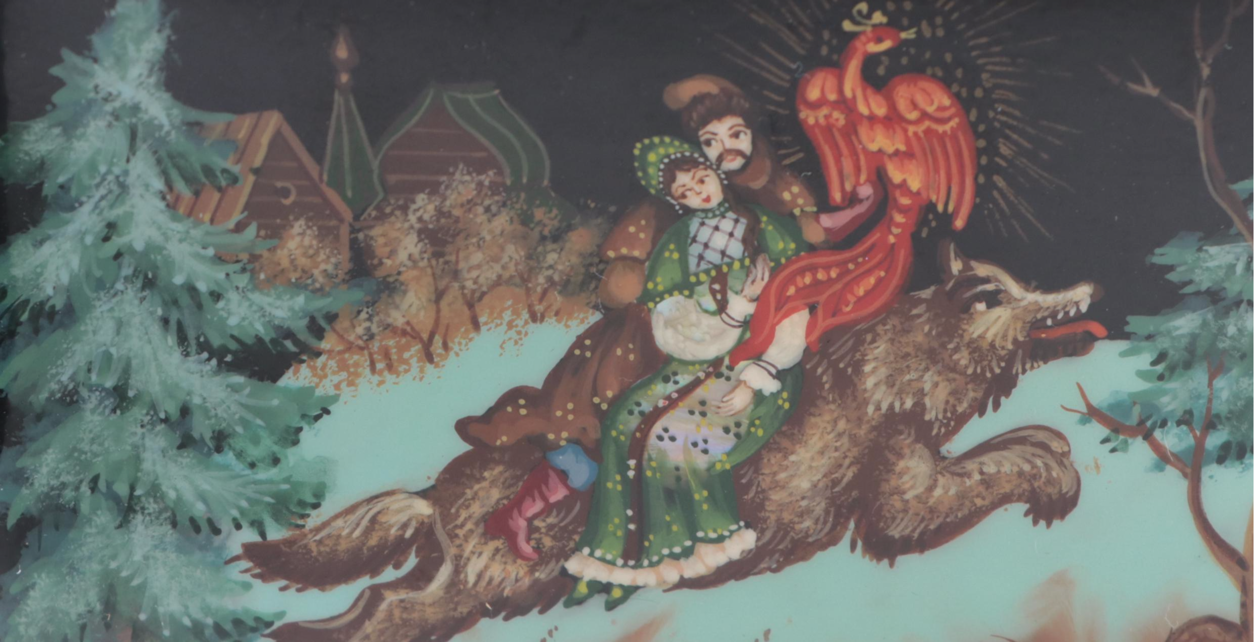 Russian Hand-Painted Lacquered Boxes with Fedoskino