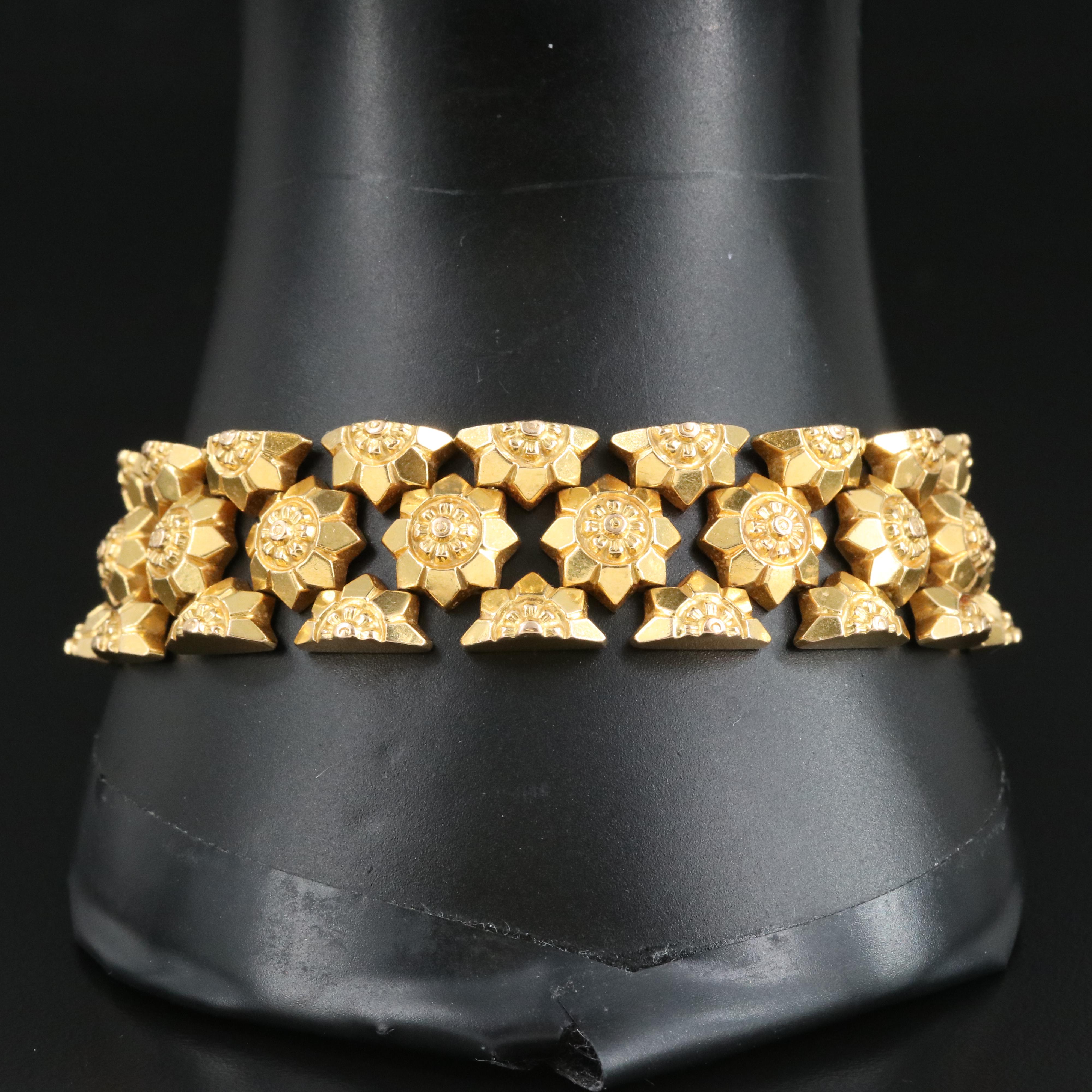 Italian 18K Floral Bracelet