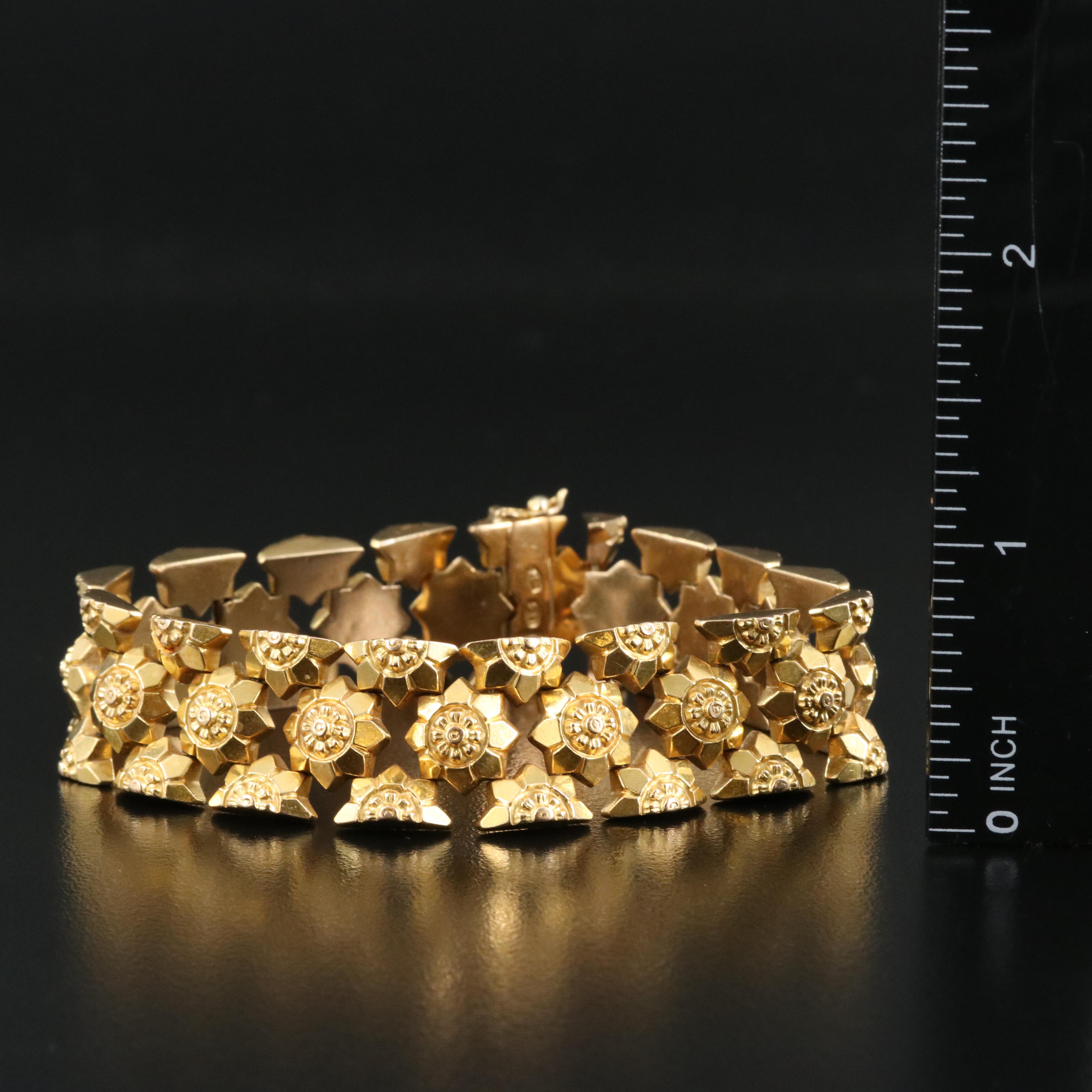Italian 18K Floral Bracelet