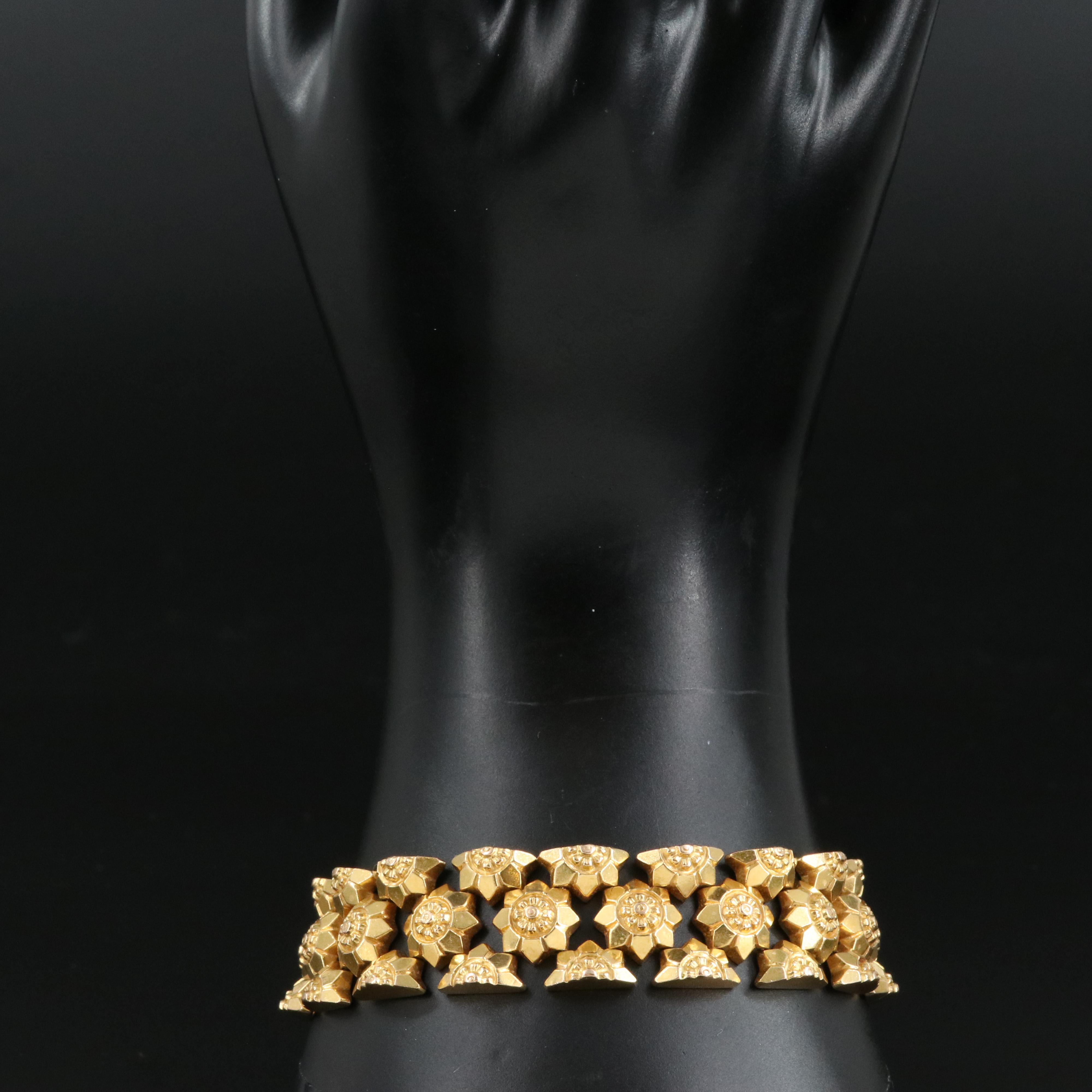 Italian 18K Floral Bracelet