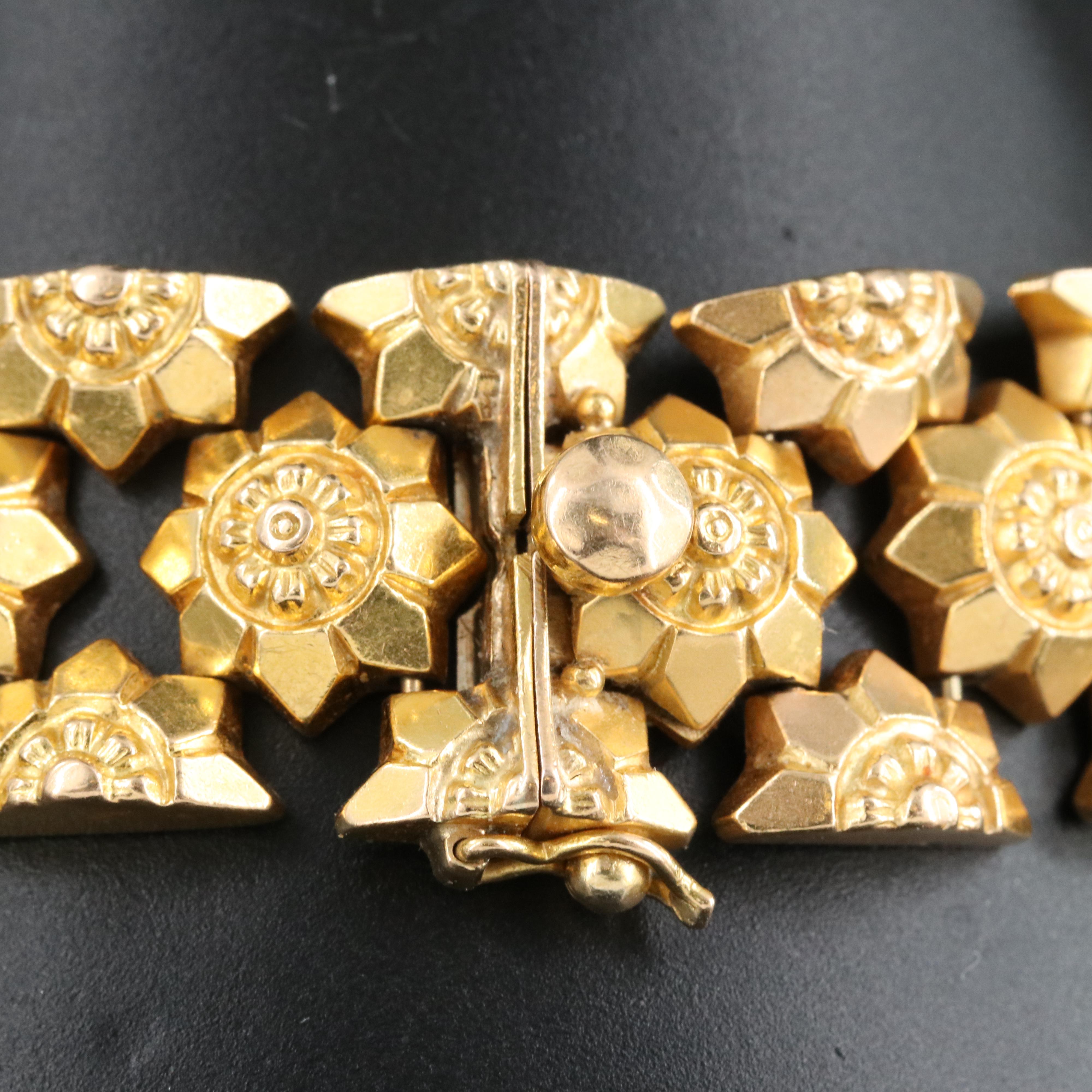 Italian 18K Floral Bracelet