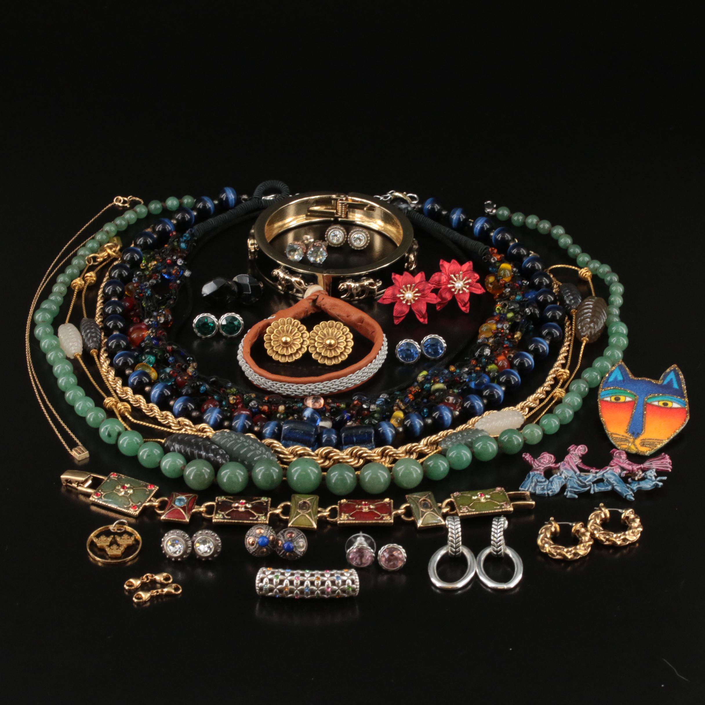 Quartz, Lapis Lazuli and Glass Included in Jewelry Selection