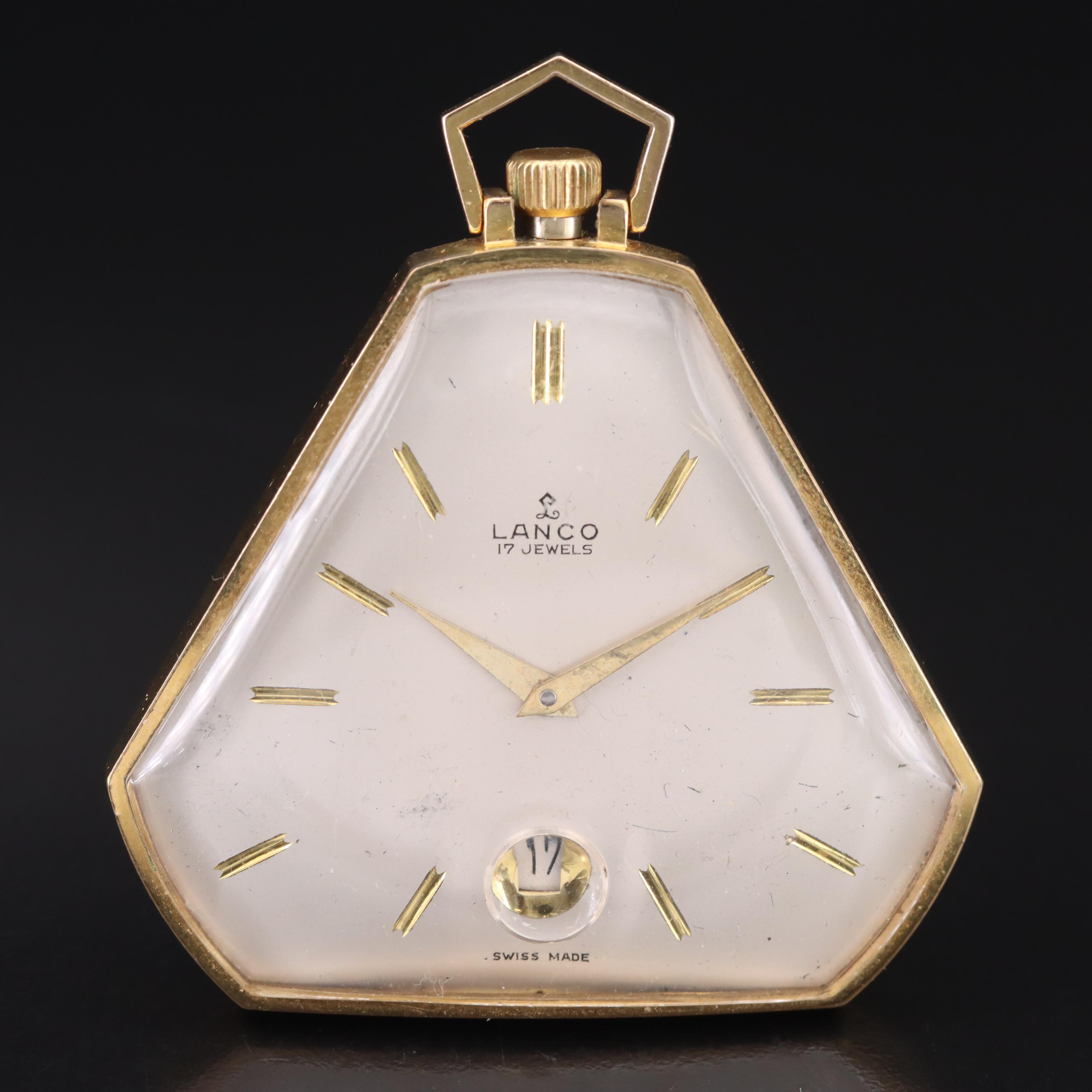 Lanco Swiss Triangle Shape Pocket Watch