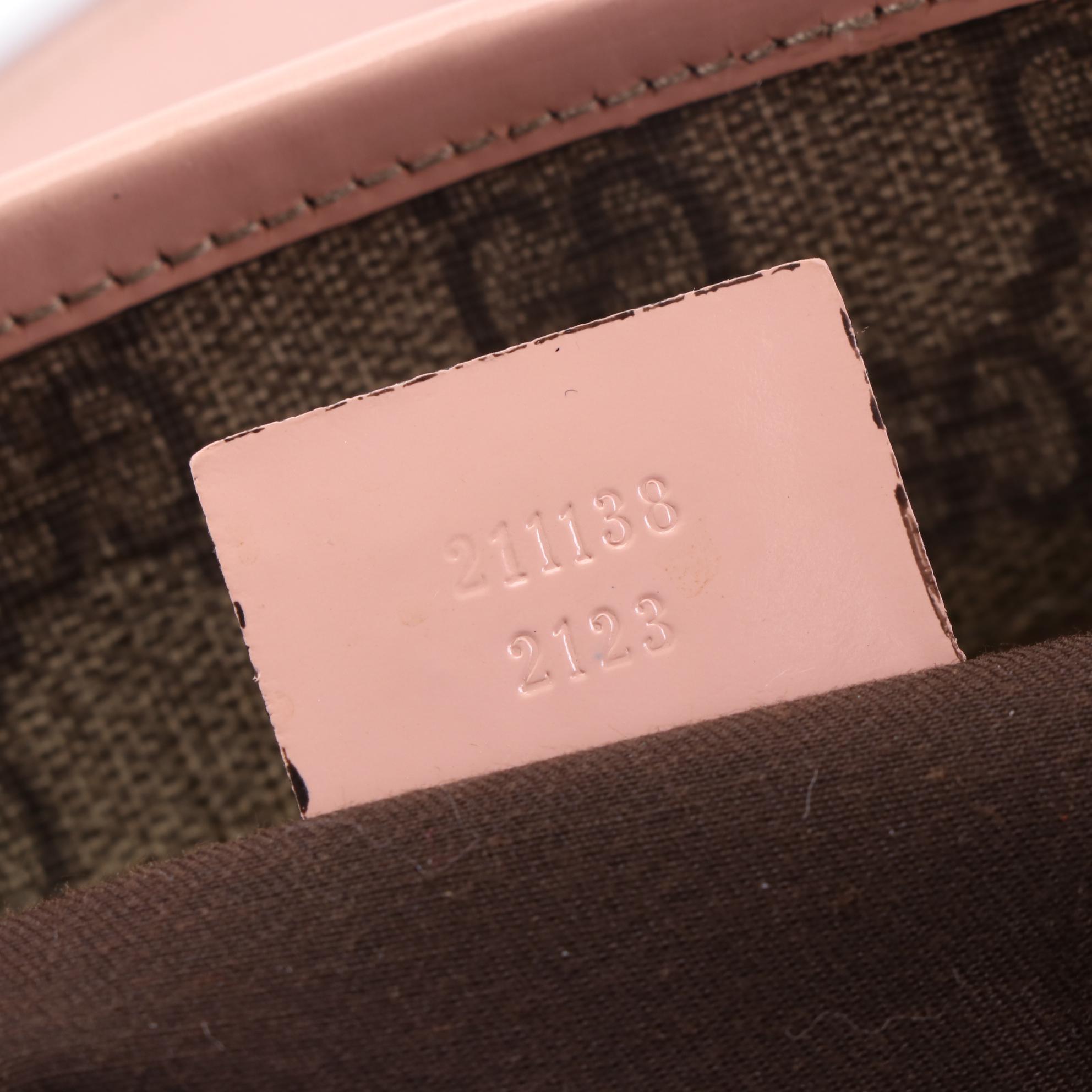 Gucci Tote Bag in GG Coated Canvas with Pink Leather Trim