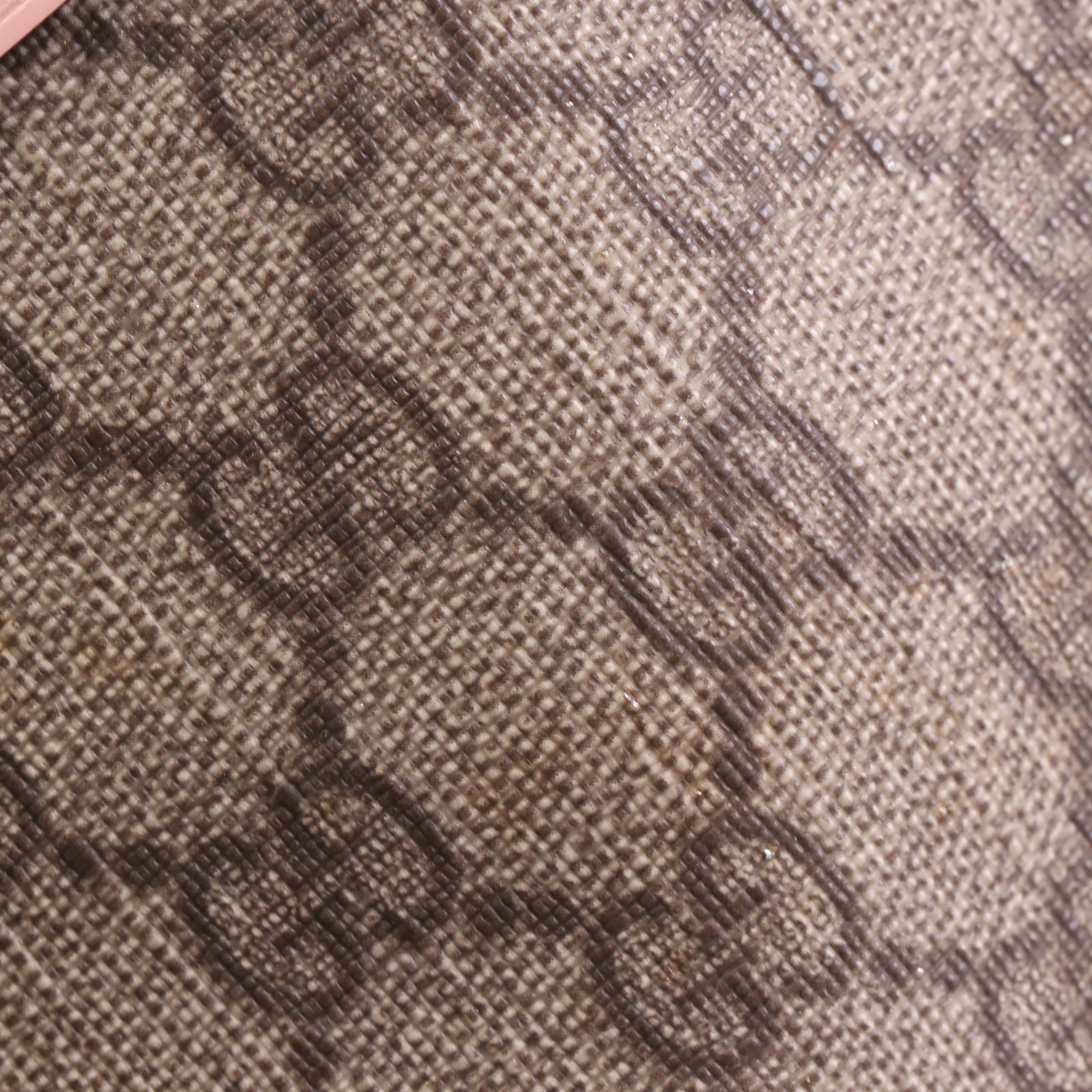 Gucci Tote Bag in GG Coated Canvas with Pink Leather Trim