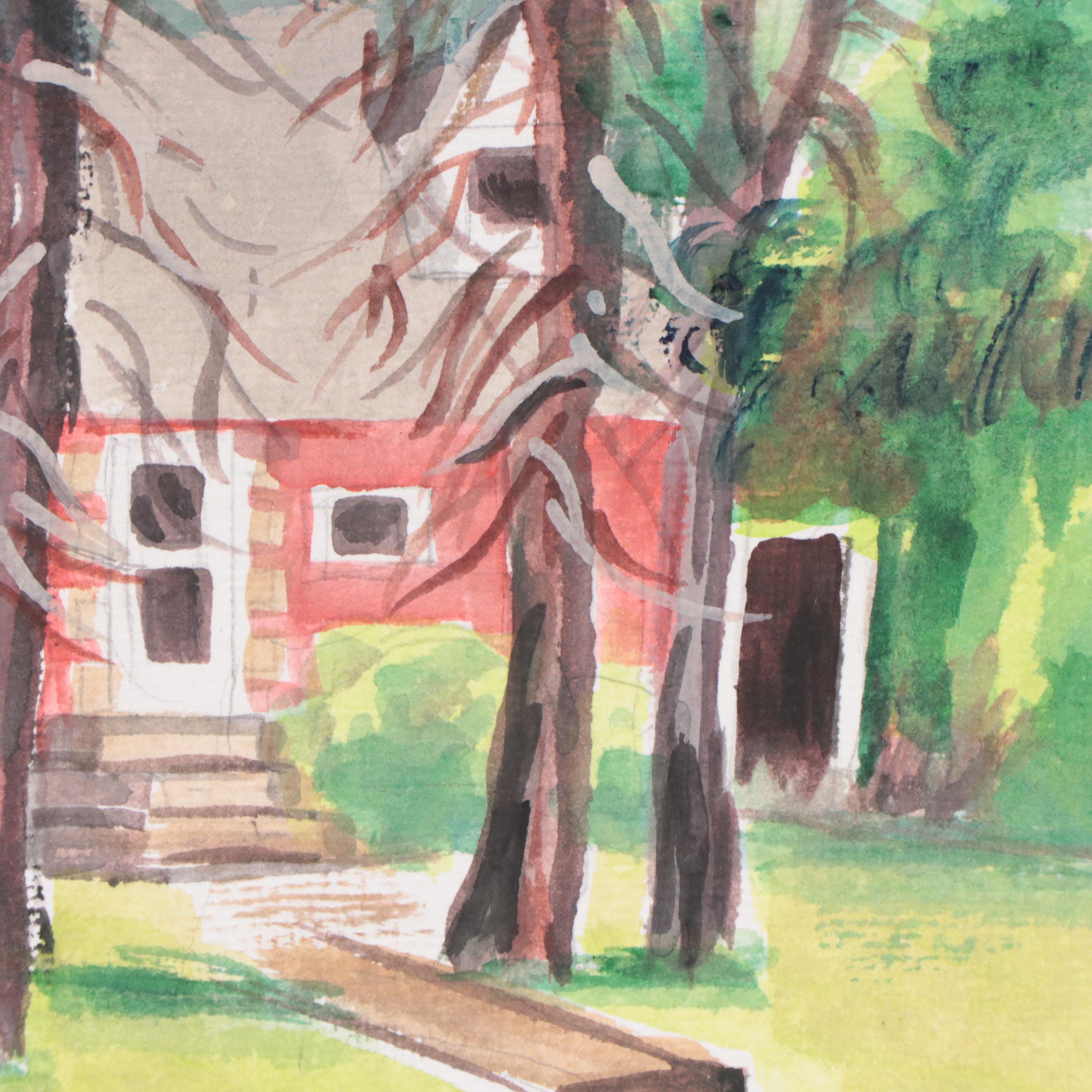 Kathleen Zimbicki Street View Watercolor Painting, 2020