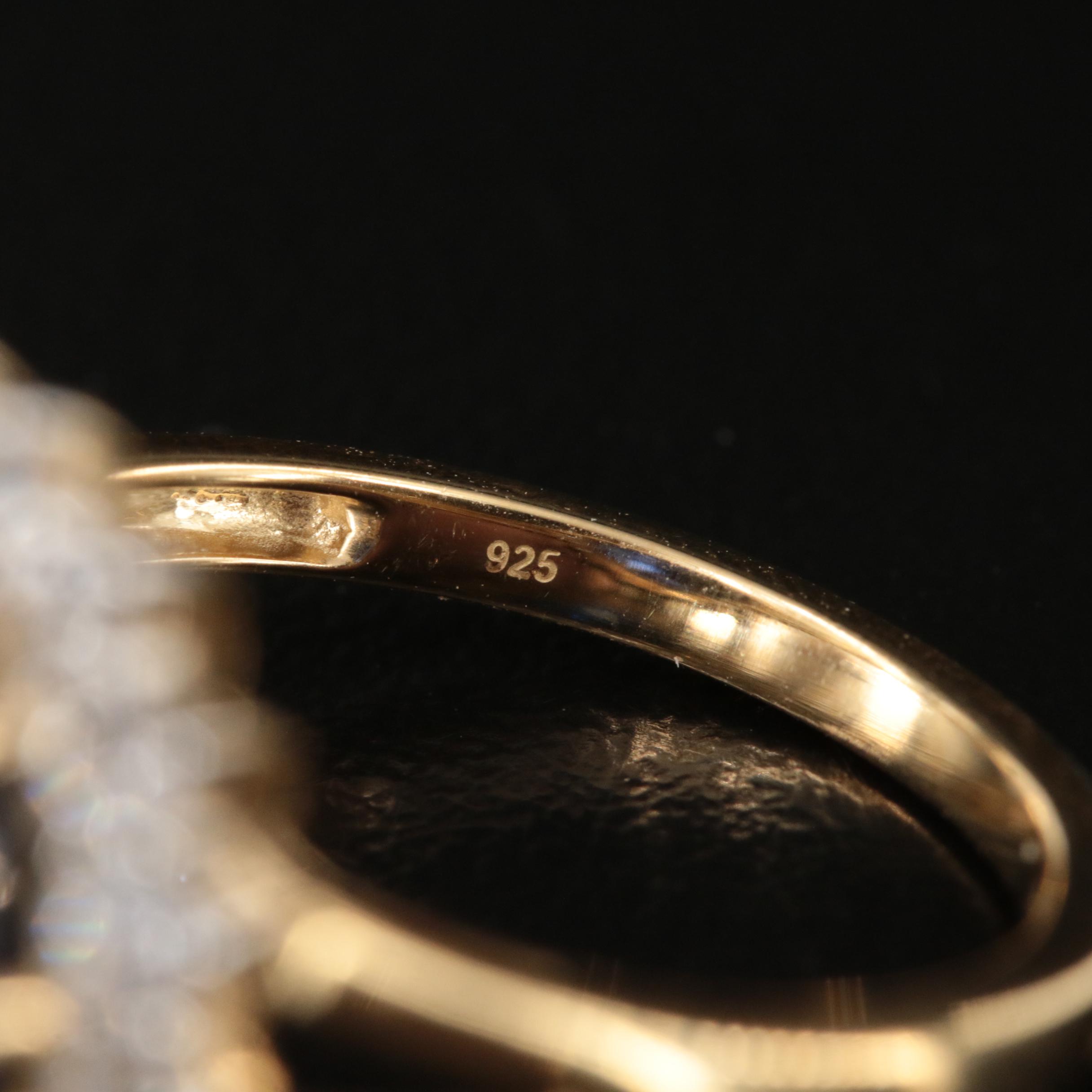 Sterling Sapphire and Zircon Halo Ring