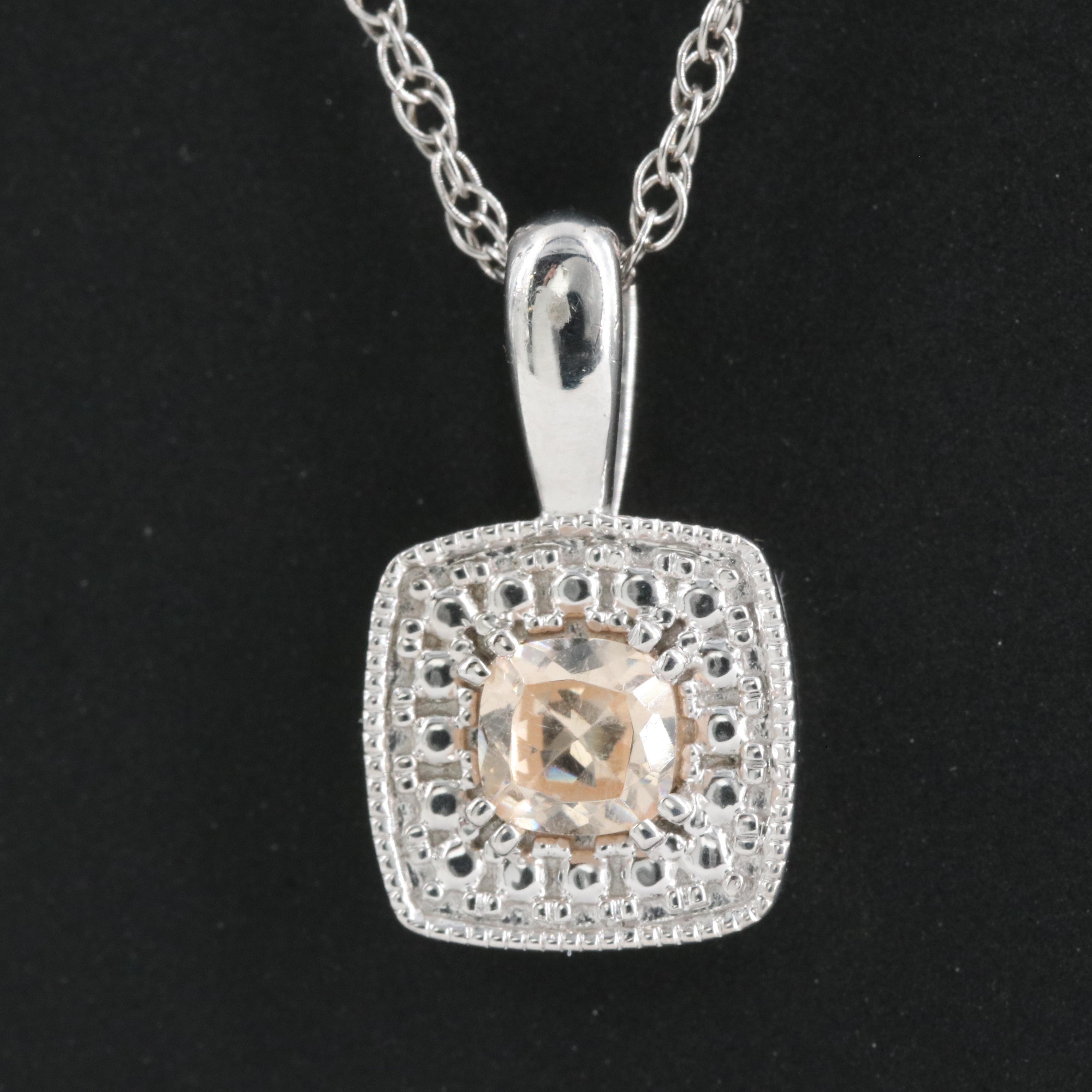 Sterling Cubic Zirconia Pendant Necklace