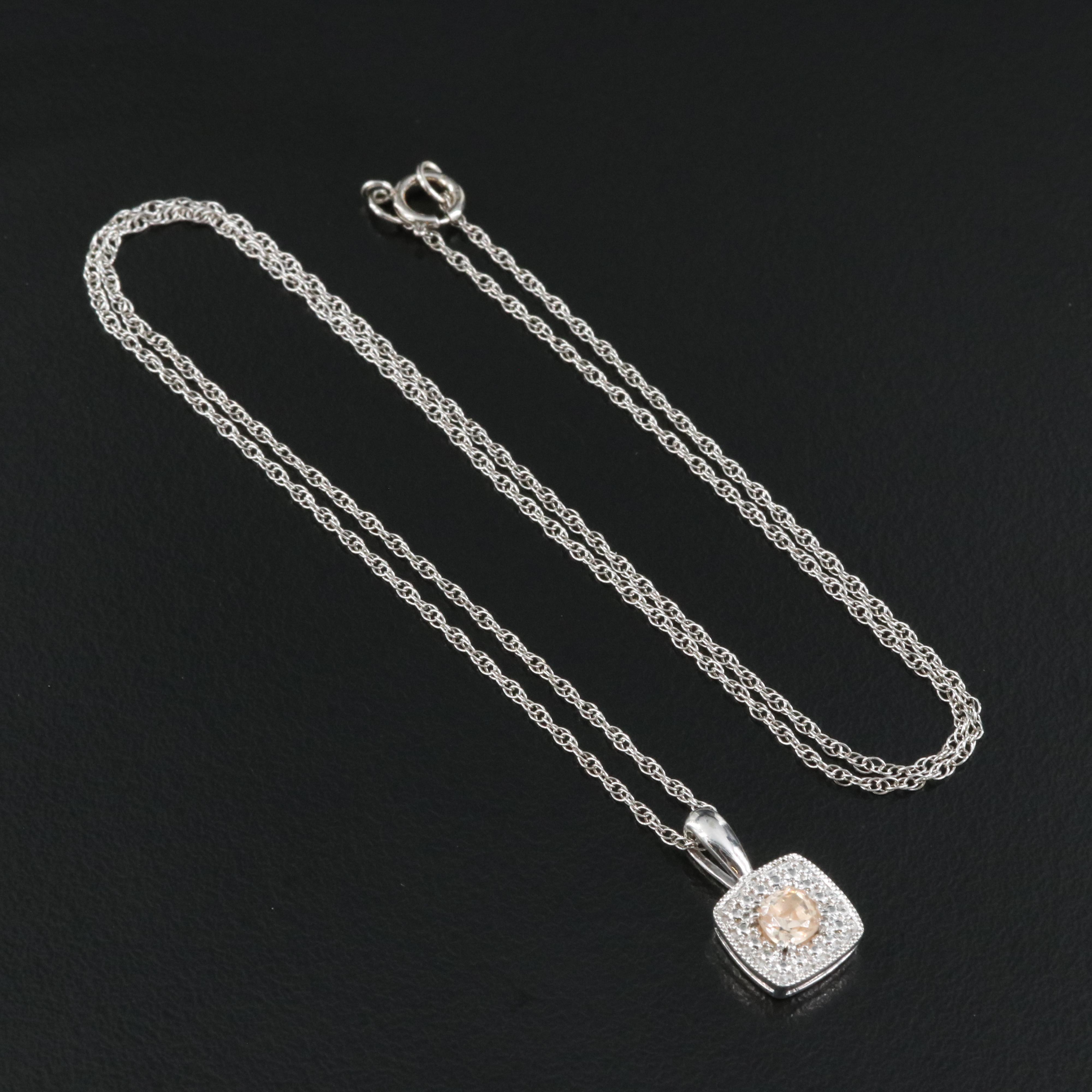 Sterling Cubic Zirconia Pendant Necklace