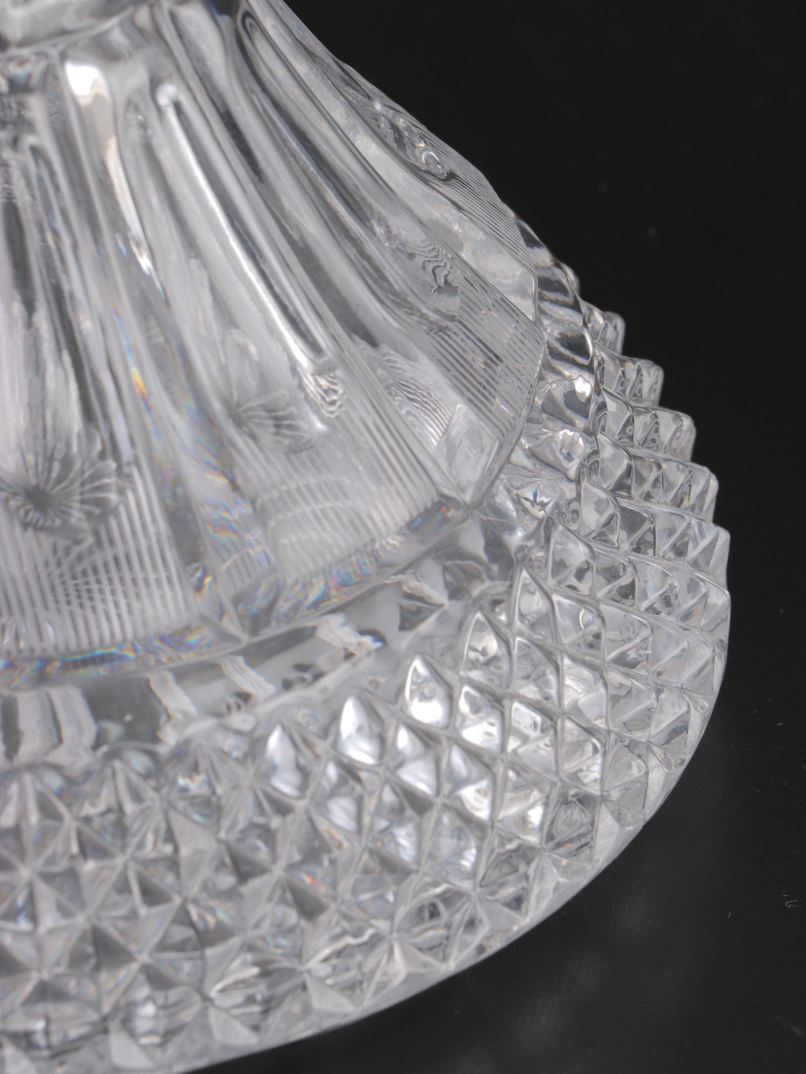 Crystal Decanter with Glass Ships Decanter and Coaster Set