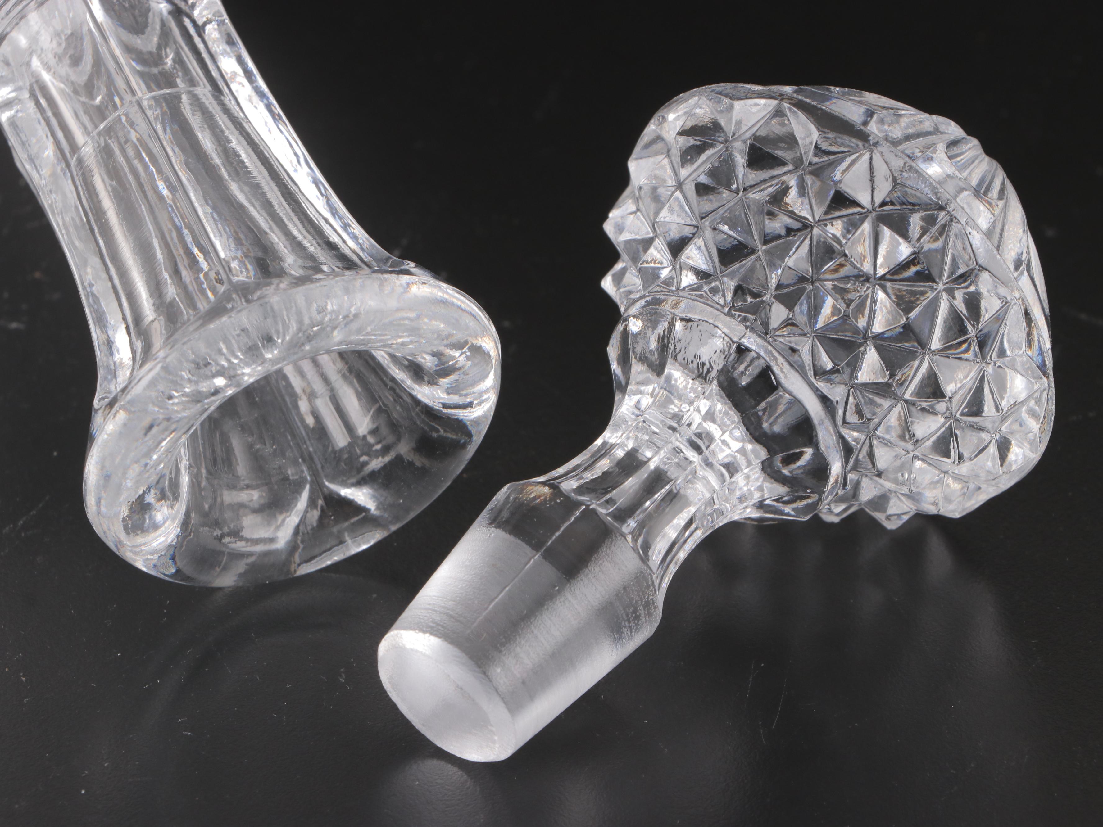 Crystal Decanter with Glass Ships Decanter and Coaster Set