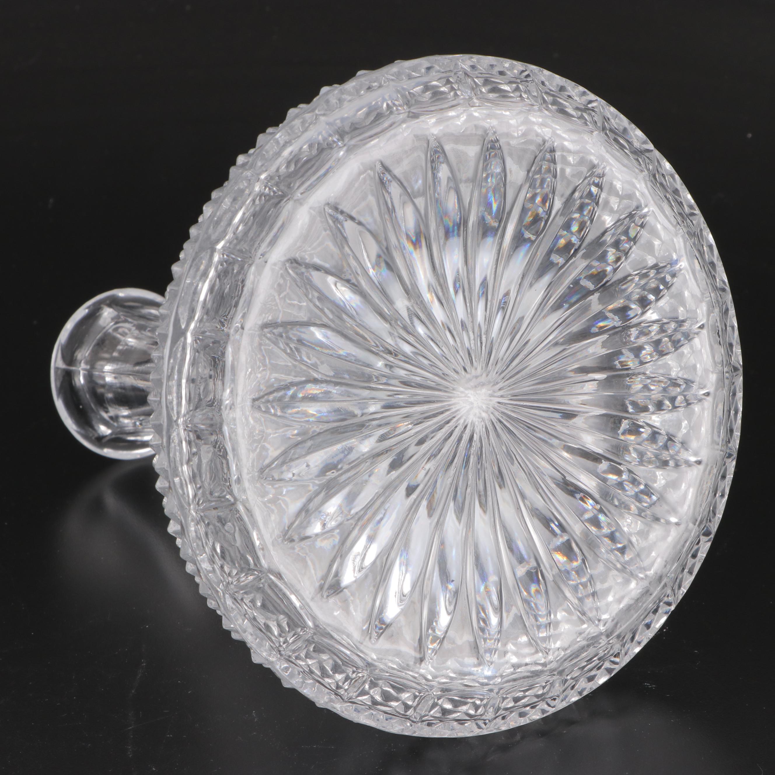 Crystal Decanter with Glass Ships Decanter and Coaster Set