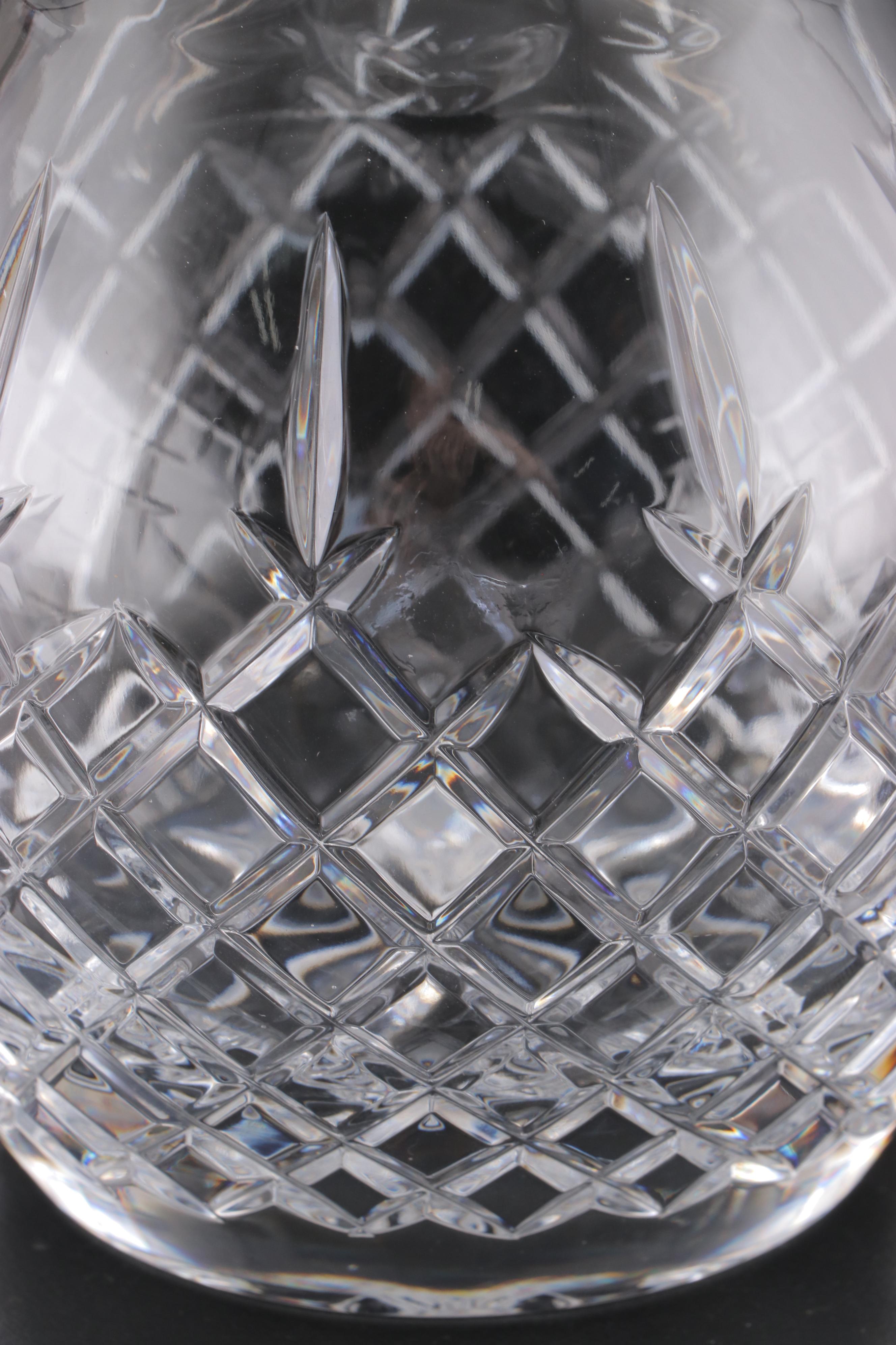 Crystal Decanter with Glass Ships Decanter and Coaster Set