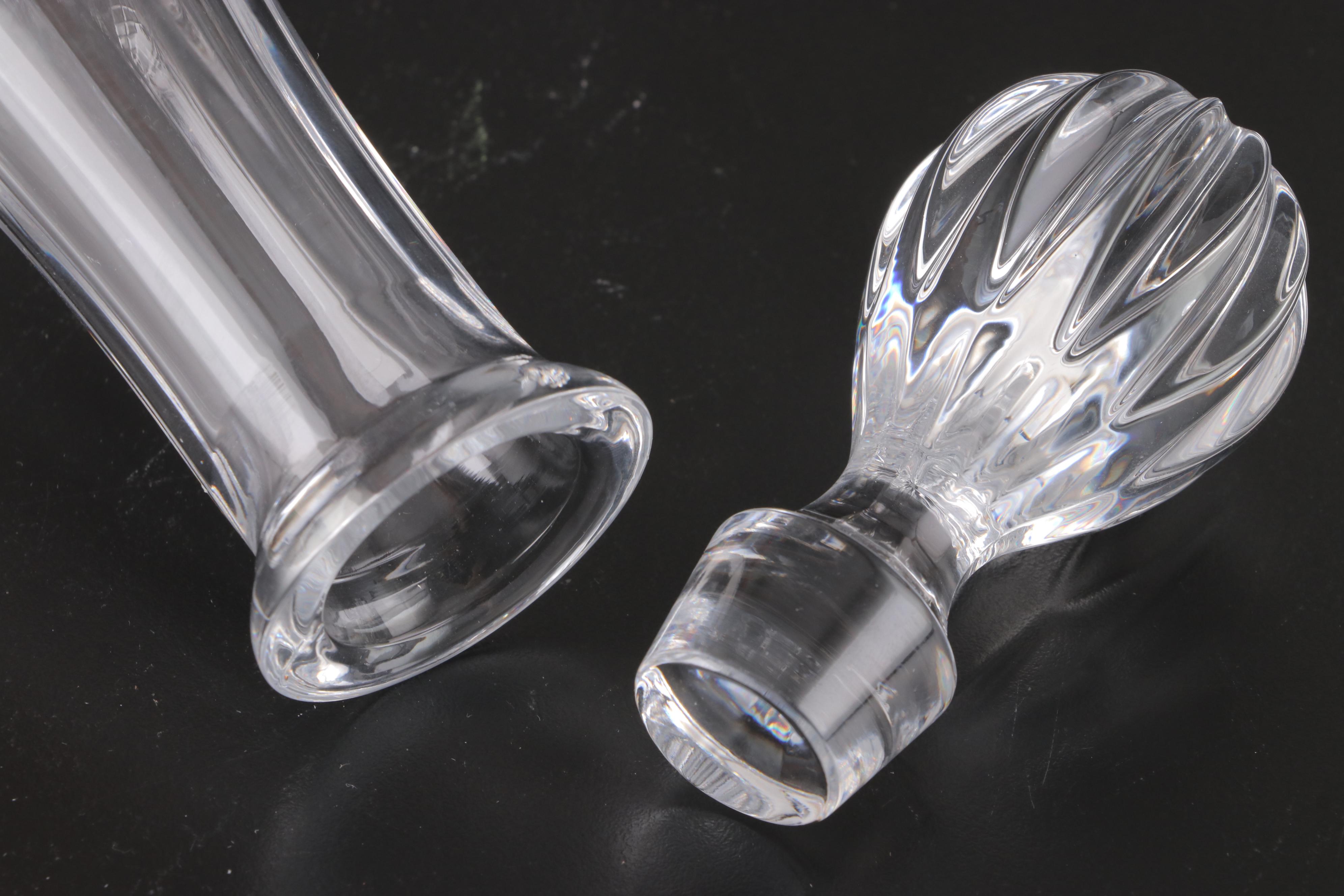 Crystal Decanter with Glass Ships Decanter and Coaster Set