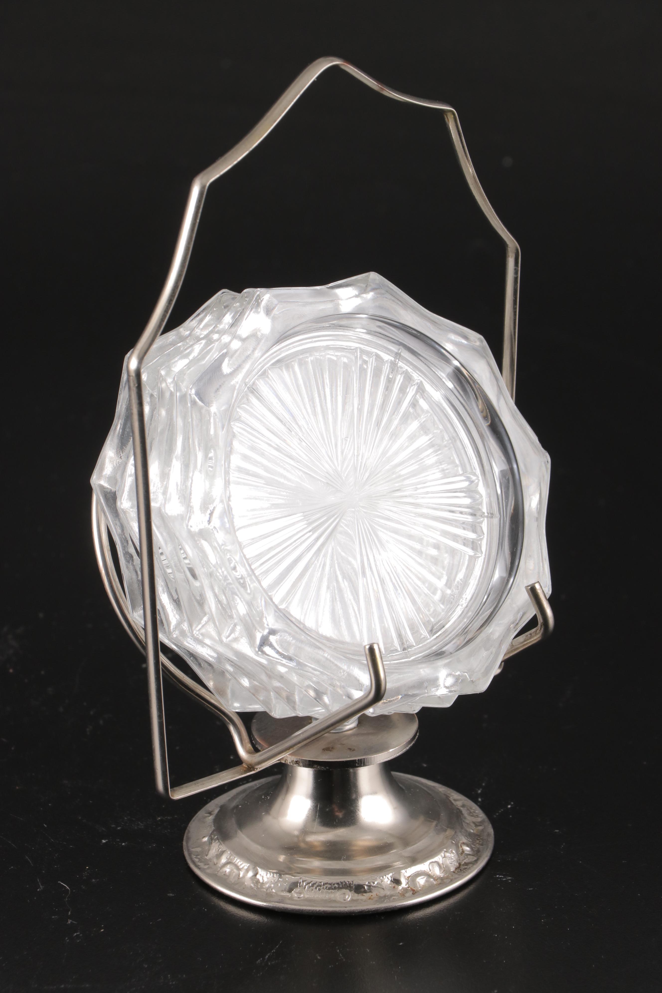 Crystal Decanter with Glass Ships Decanter and Coaster Set