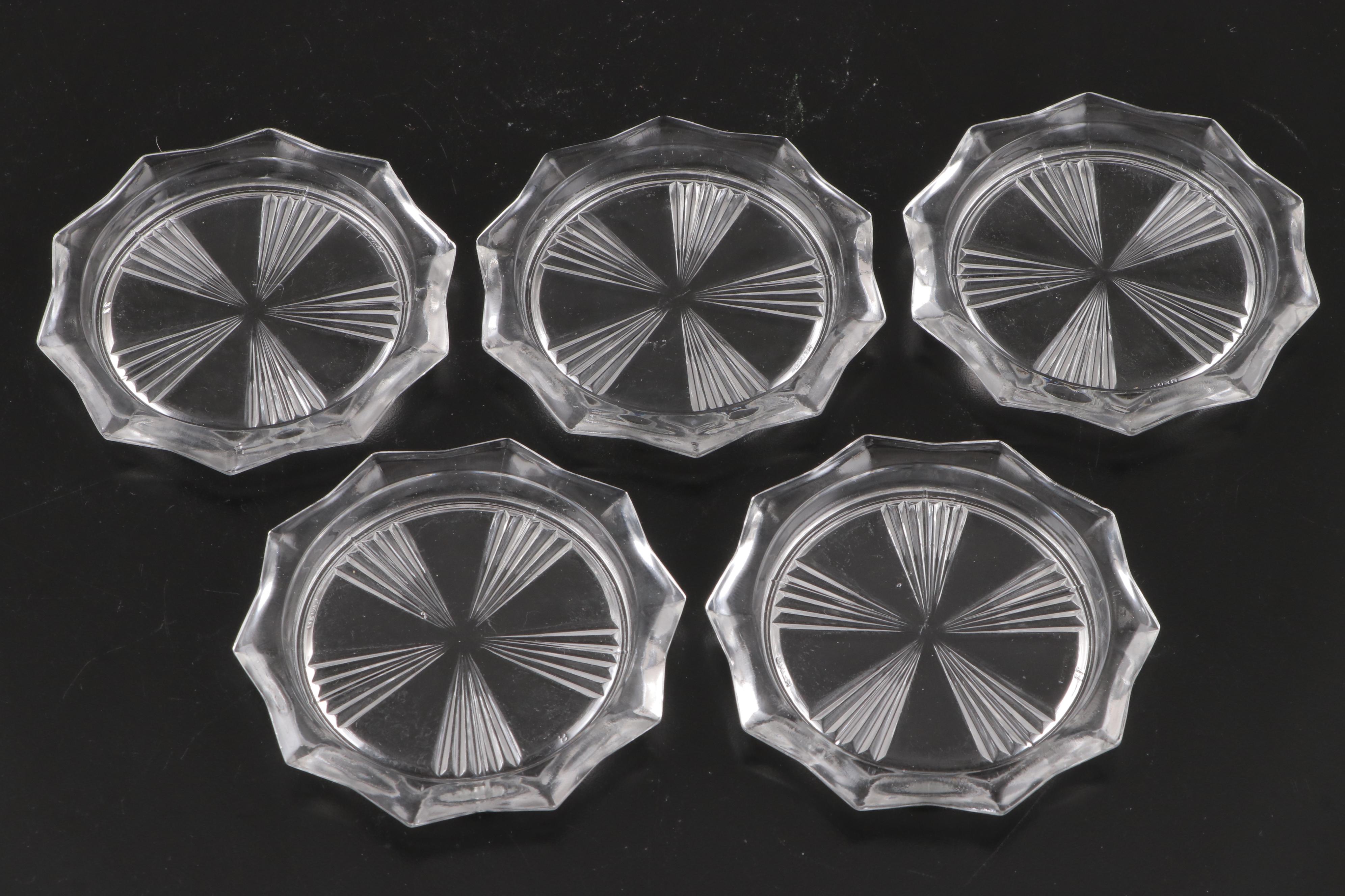 Crystal Decanter with Glass Ships Decanter and Coaster Set