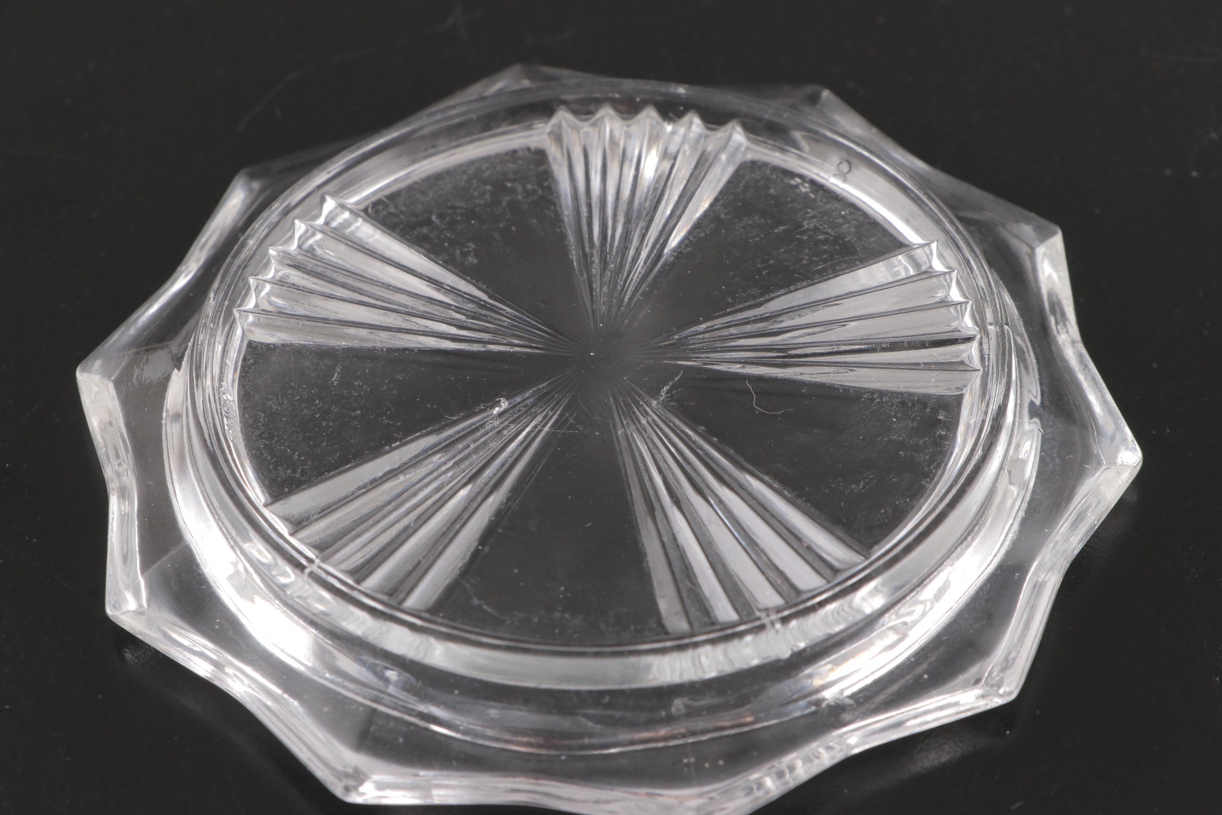 Crystal Decanter with Glass Ships Decanter and Coaster Set