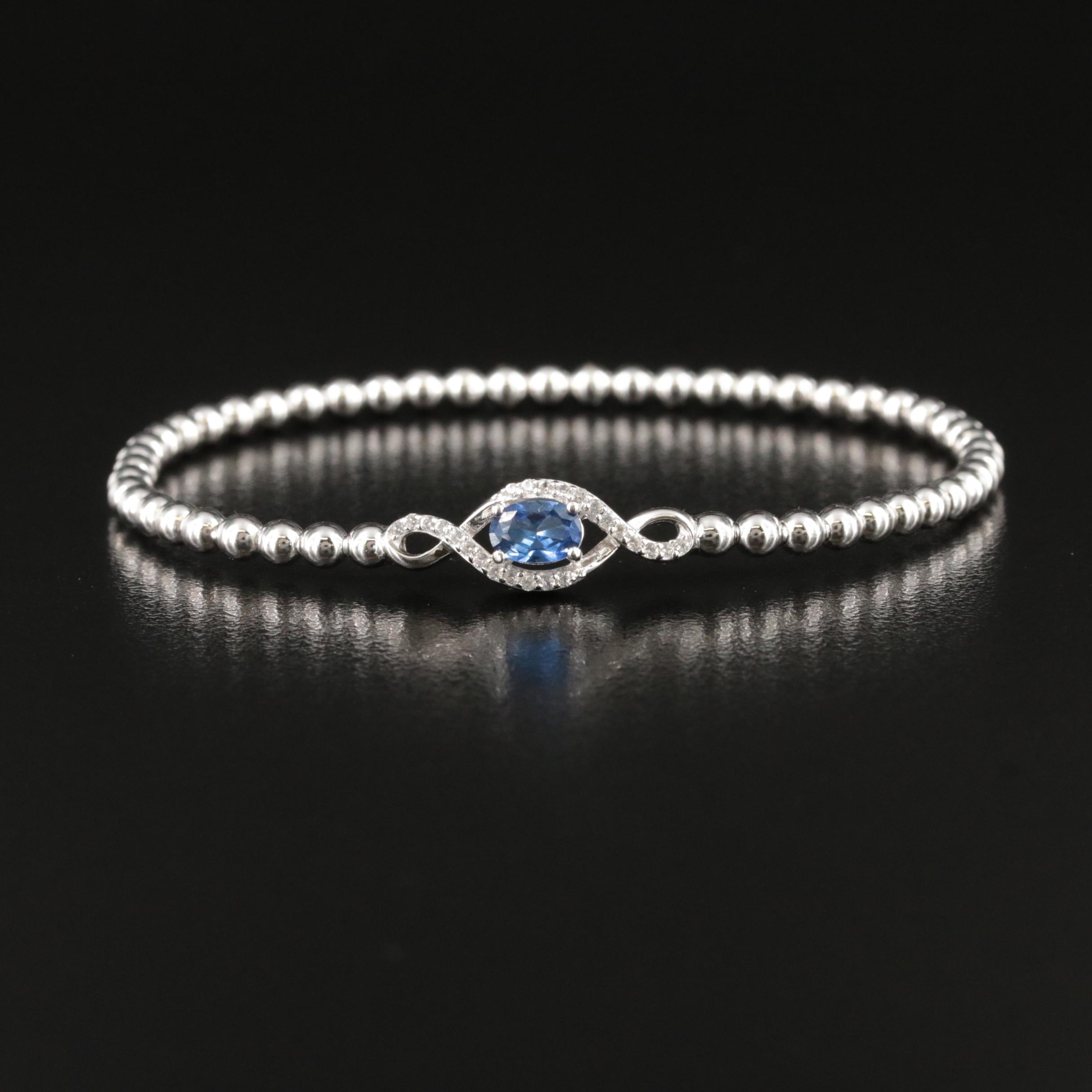 Sterling Sapphire and White Sapphire Bracelet