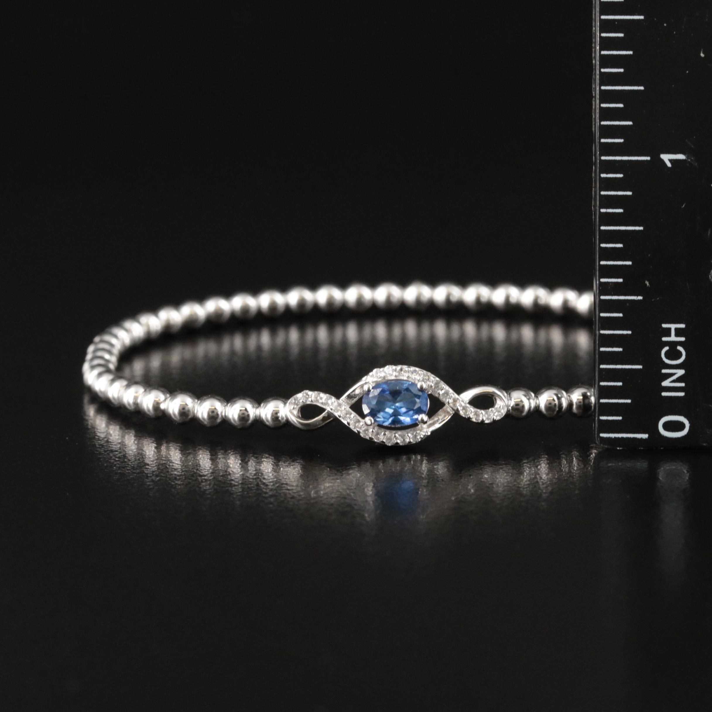 Sterling Sapphire and White Sapphire Bracelet