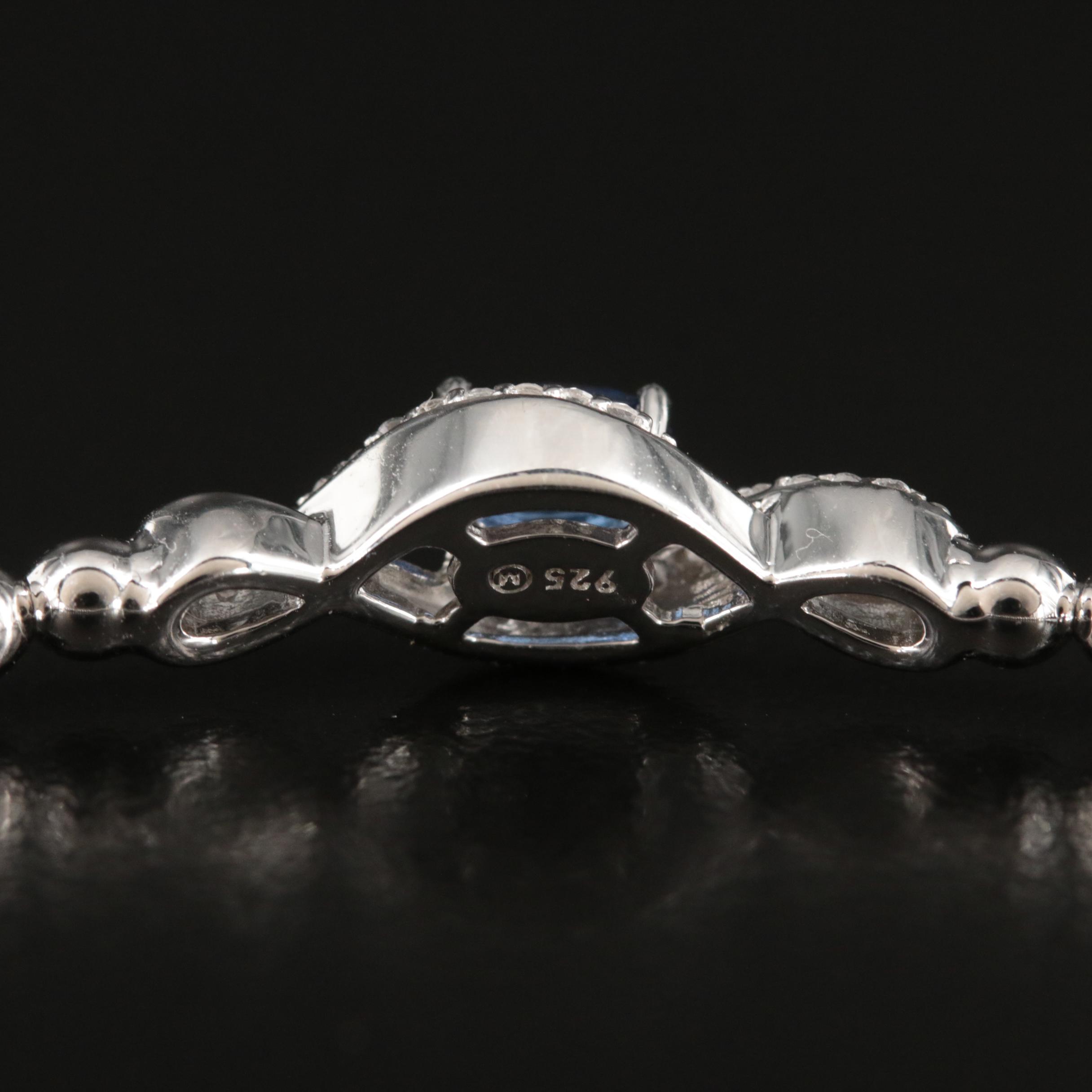 Sterling Sapphire and White Sapphire Bracelet