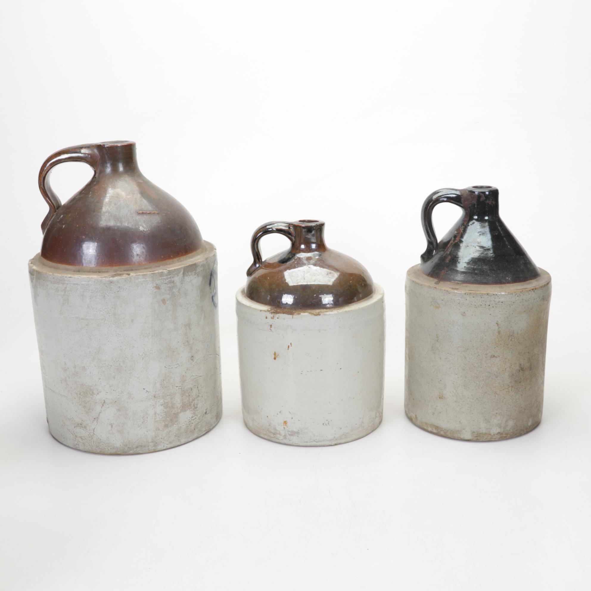 Salt Glazed Stoneware Crocks and Jugs, Antique