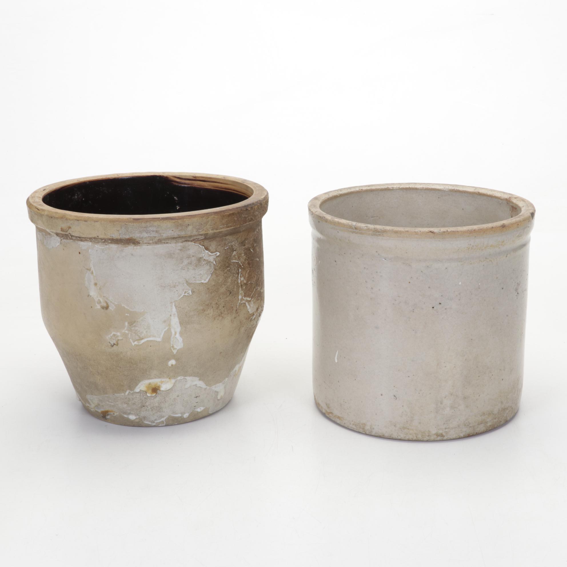 Salt Glazed Stoneware Crocks and Jugs, Antique