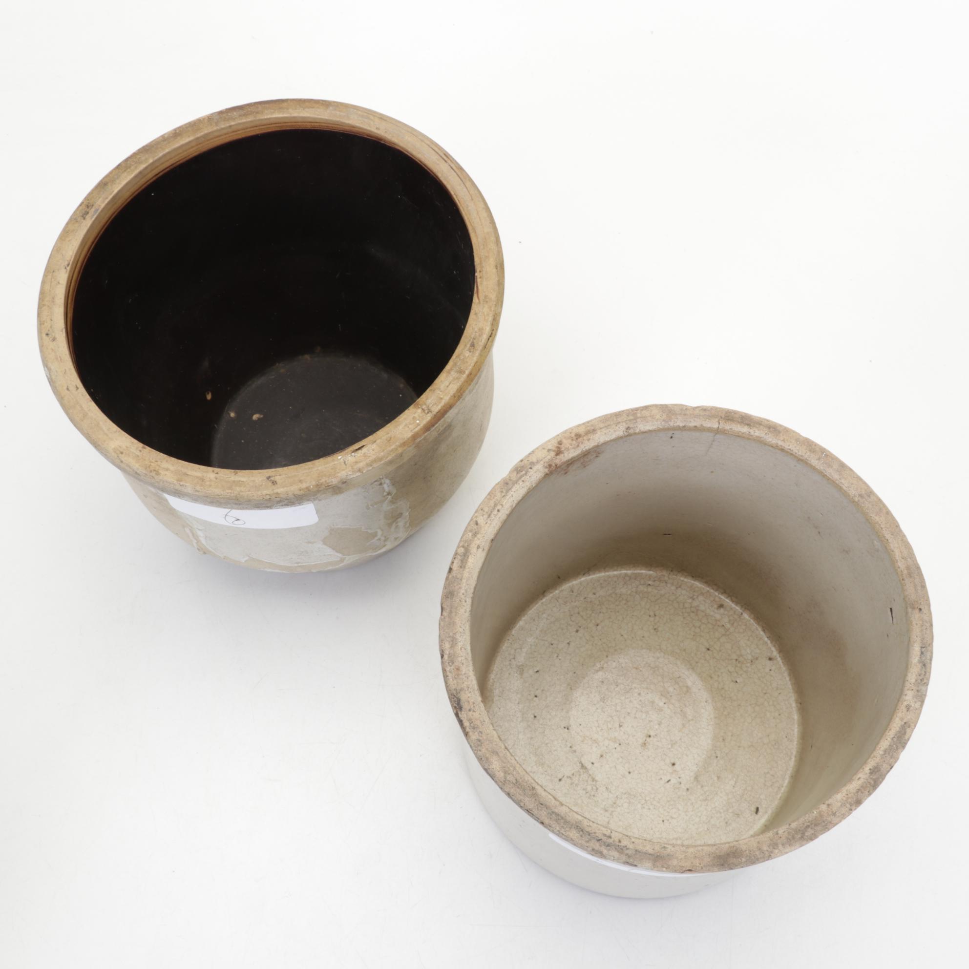 Salt Glazed Stoneware Crocks and Jugs, Antique