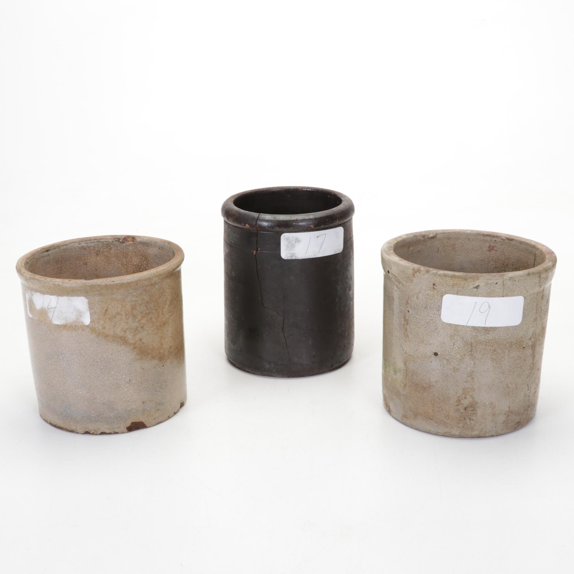 Salt Glazed Stoneware Crocks and Jugs, Antique