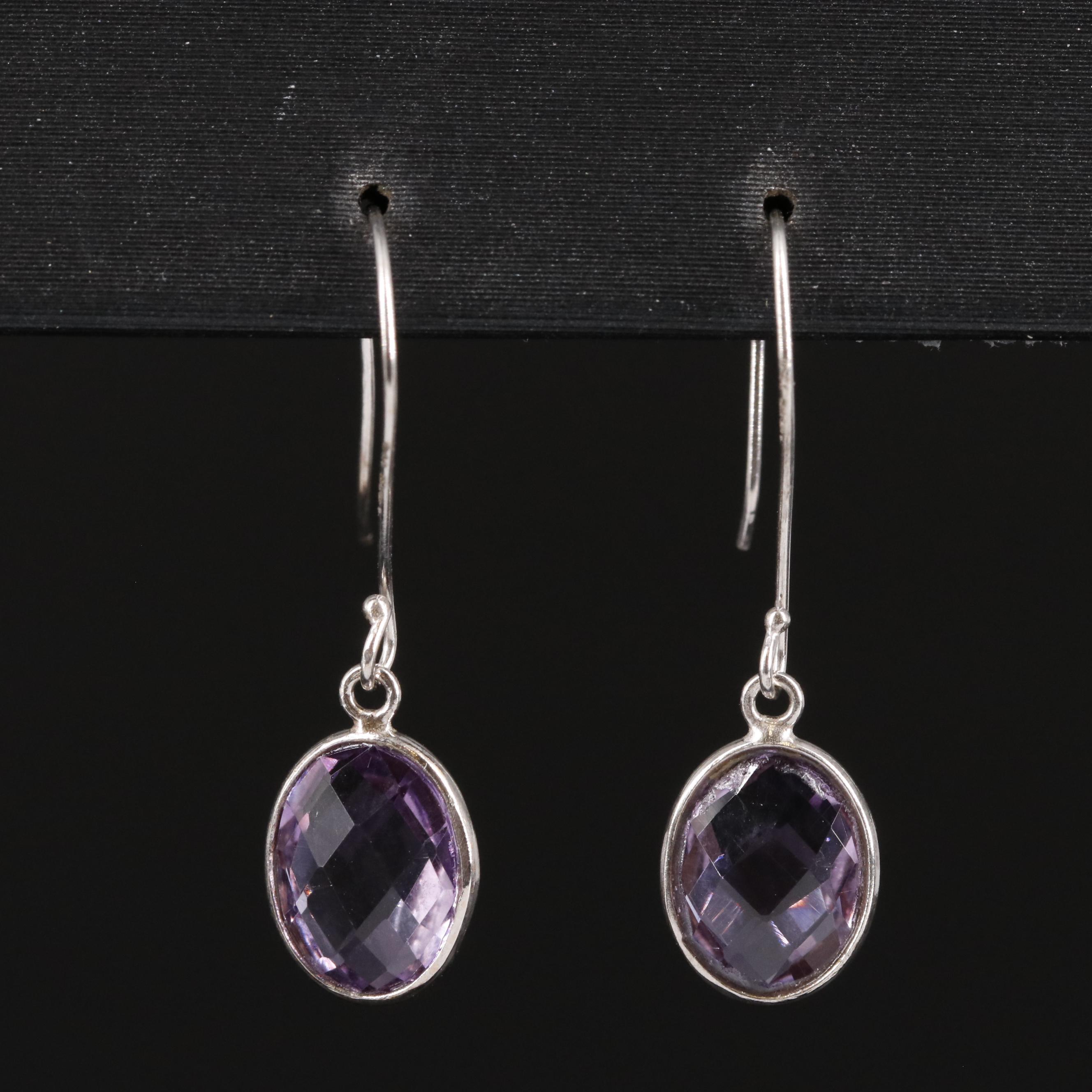 14K Amethyst Drop Earrings