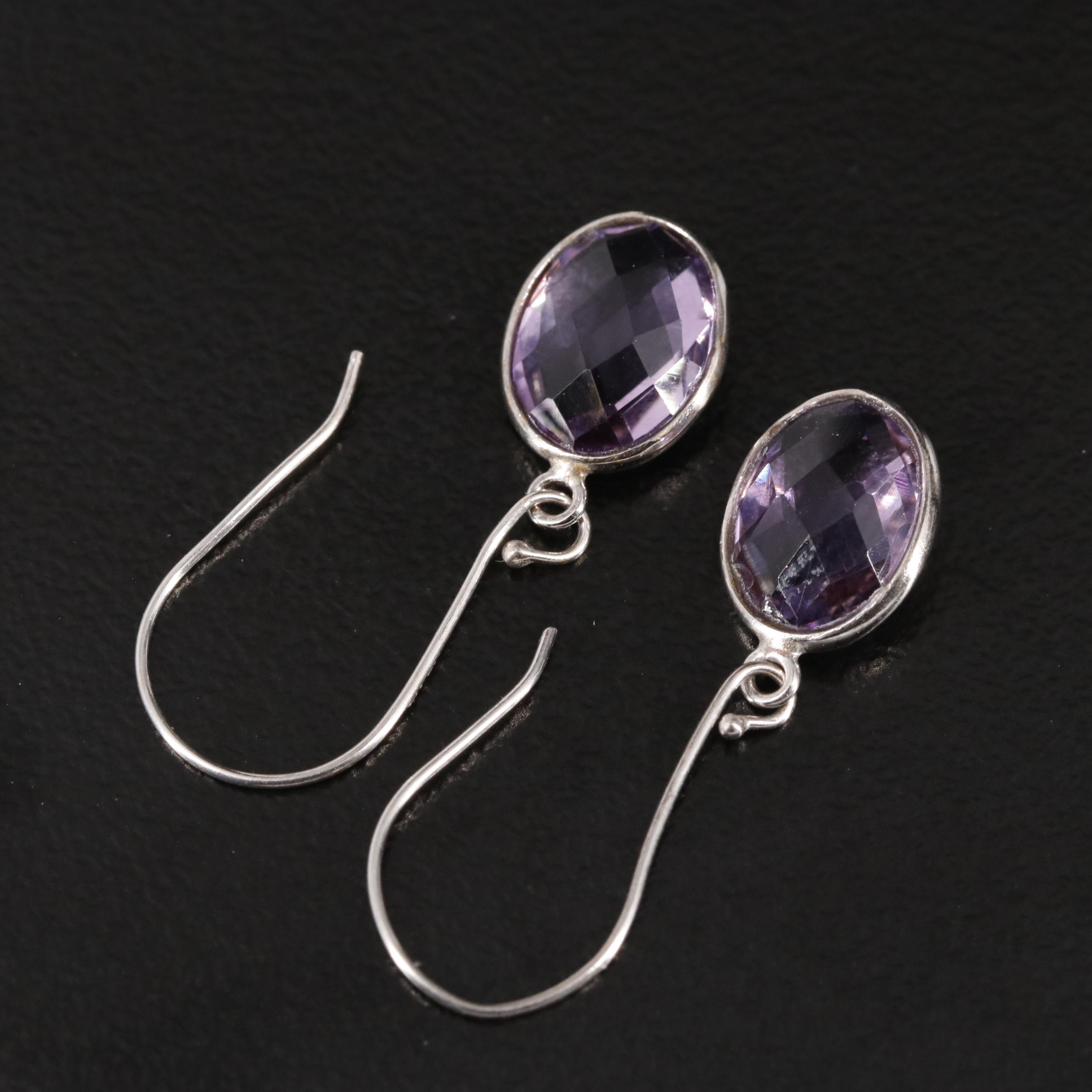 14K Amethyst Drop Earrings