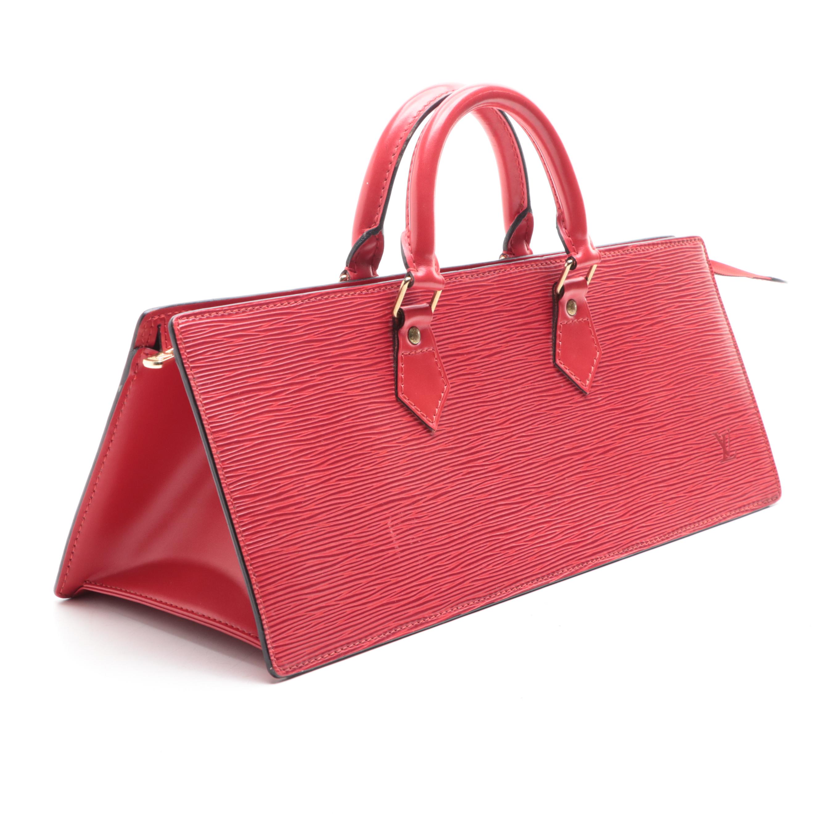 Louis Vuitton Sac Triangle Handbag in Red Epi Leather