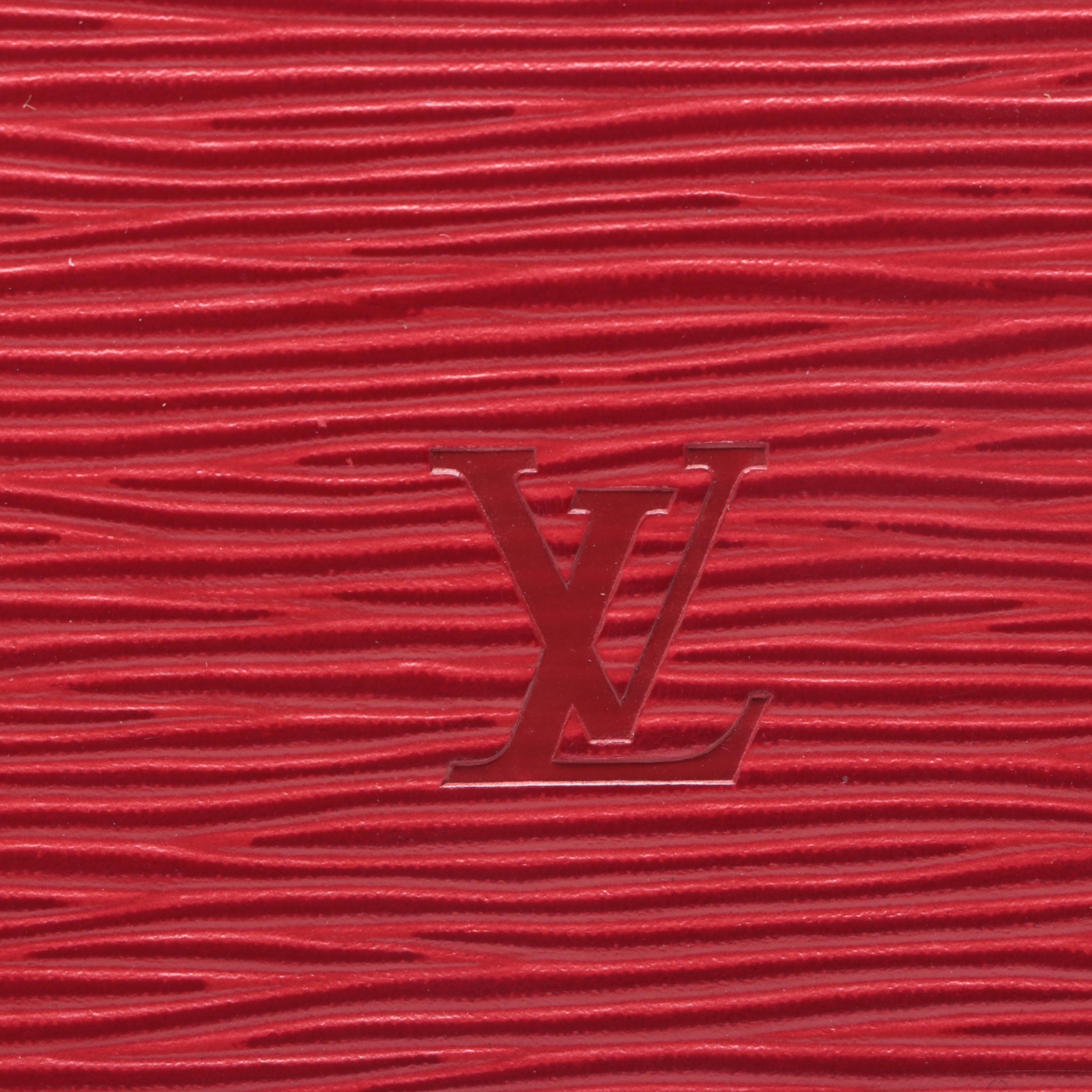 Louis Vuitton Sac Triangle Handbag in Red Epi Leather