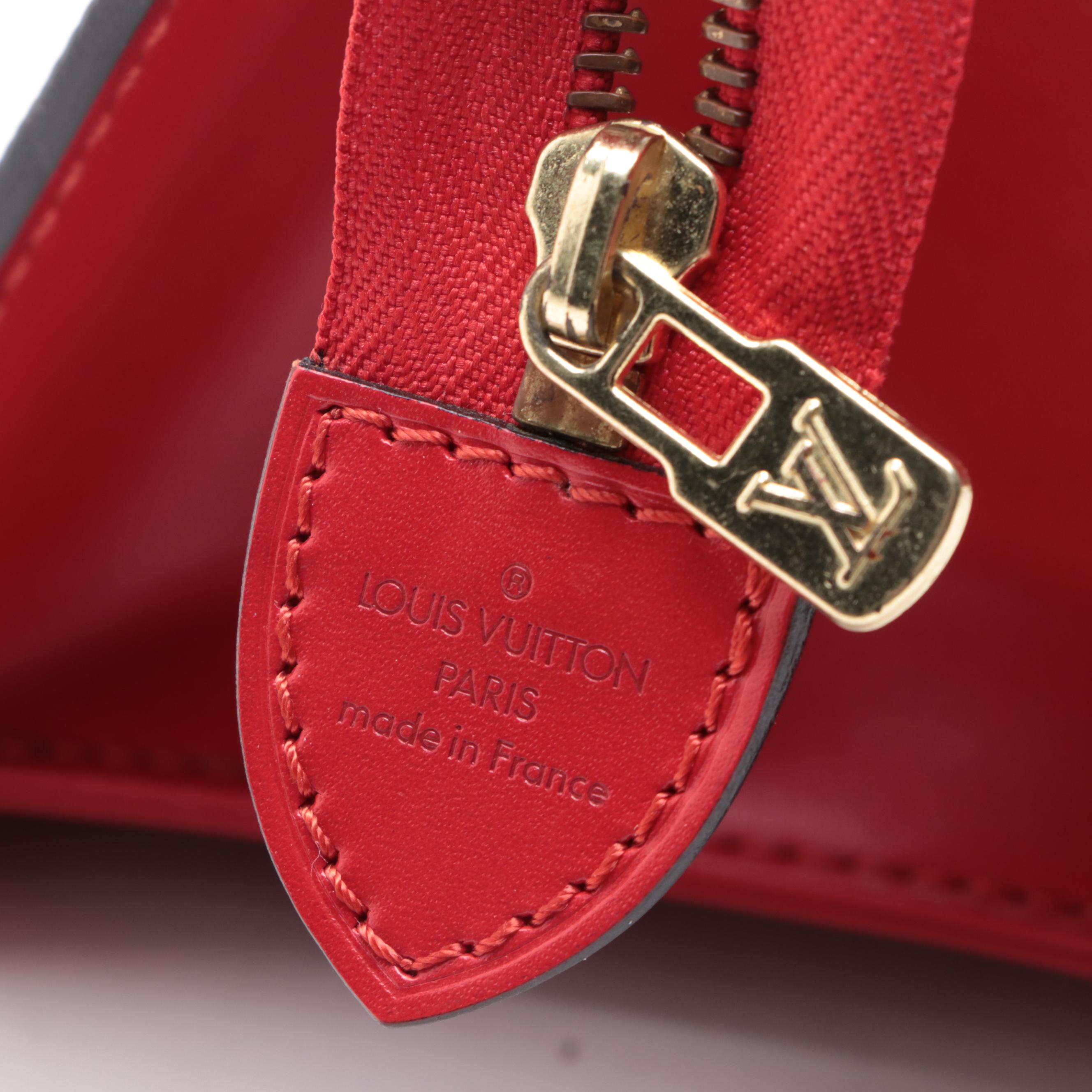Louis Vuitton Sac Triangle Handbag in Red Epi Leather
