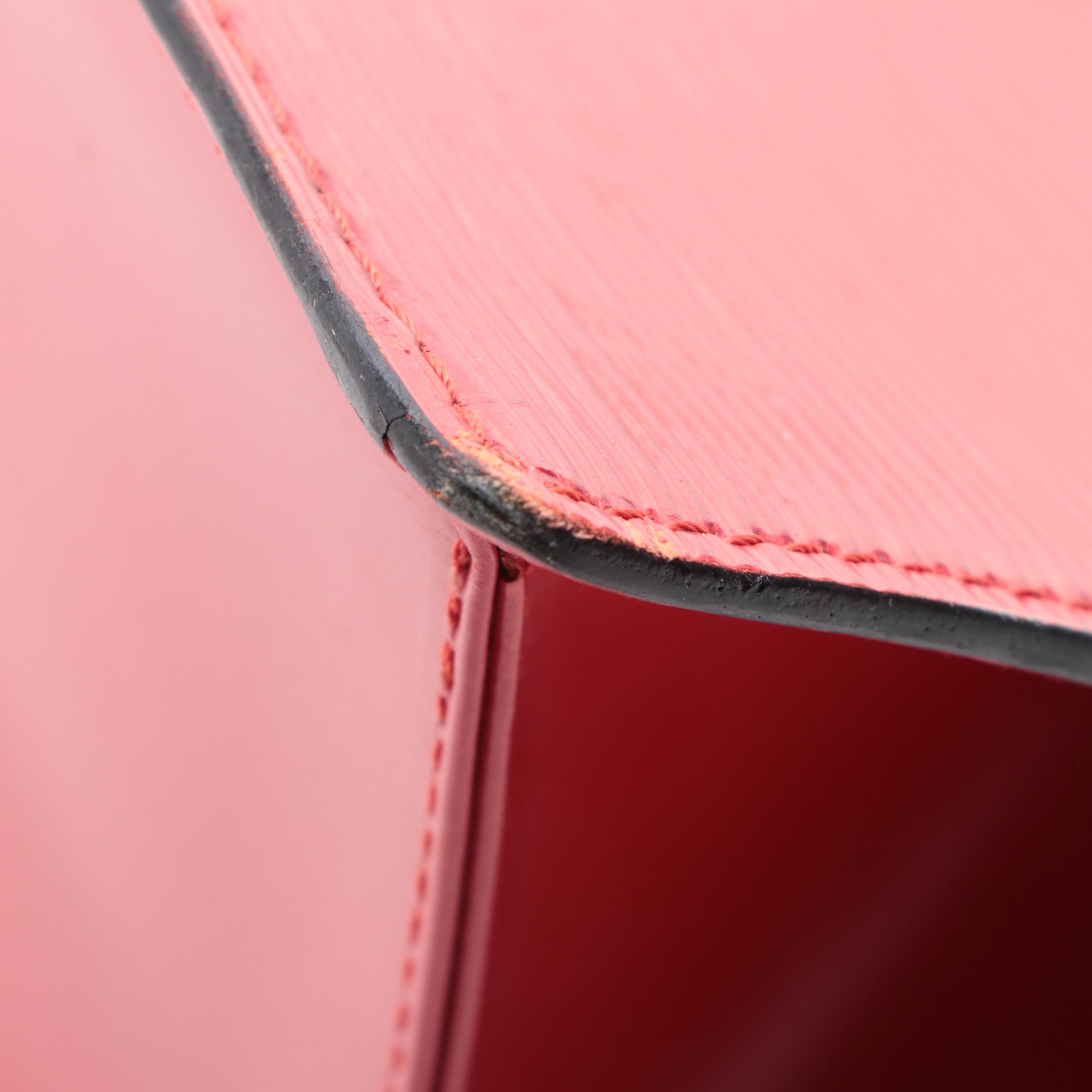 Louis Vuitton Sac Triangle Handbag in Red Epi Leather