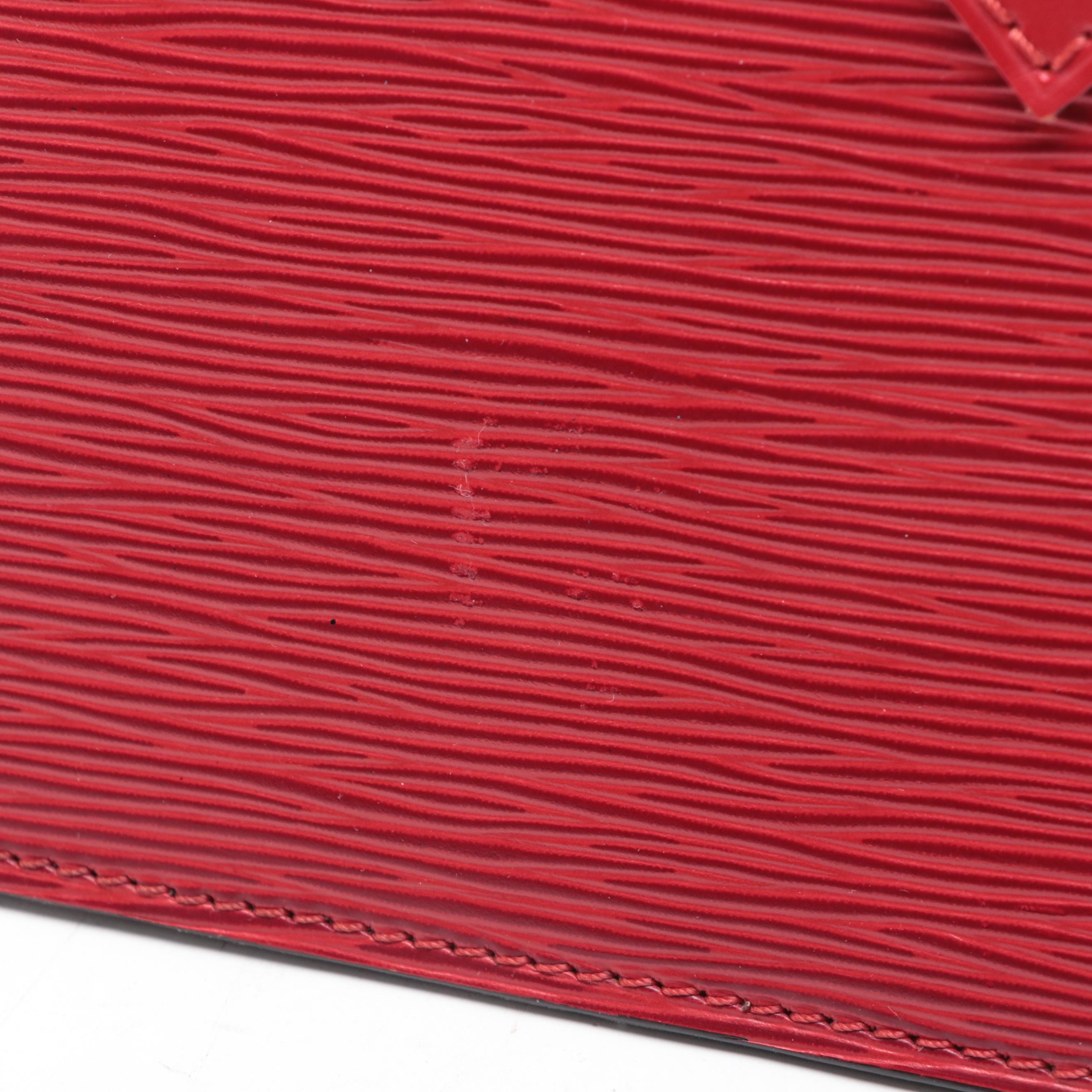 Louis Vuitton Sac Triangle Handbag in Red Epi Leather