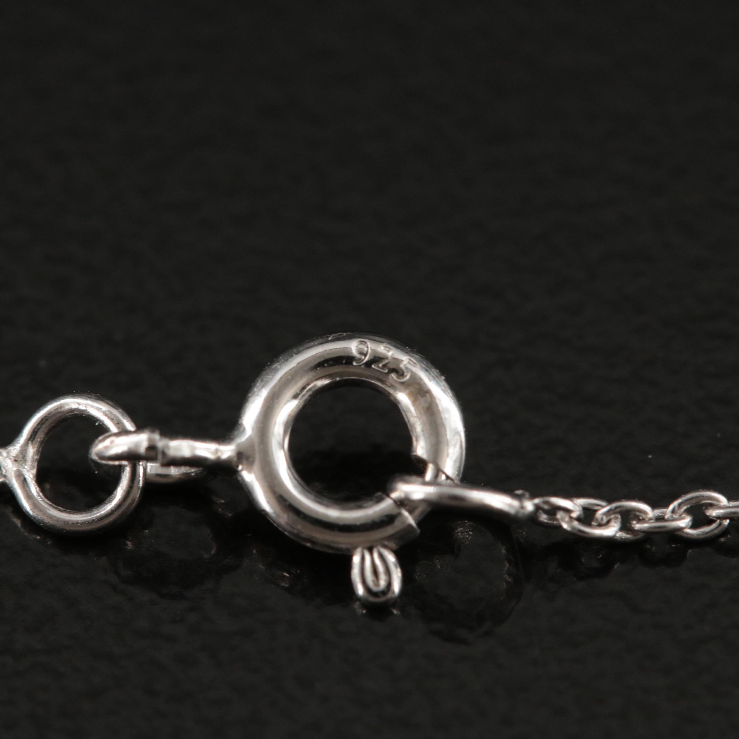 Sterling Mother of Pearl and Topaz Plumeria Flower Necklace