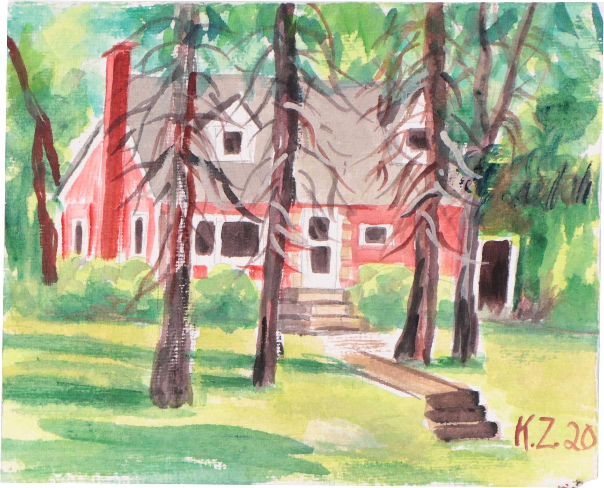 Kathleen Zimbicki Street View Watercolor Painting, 2020